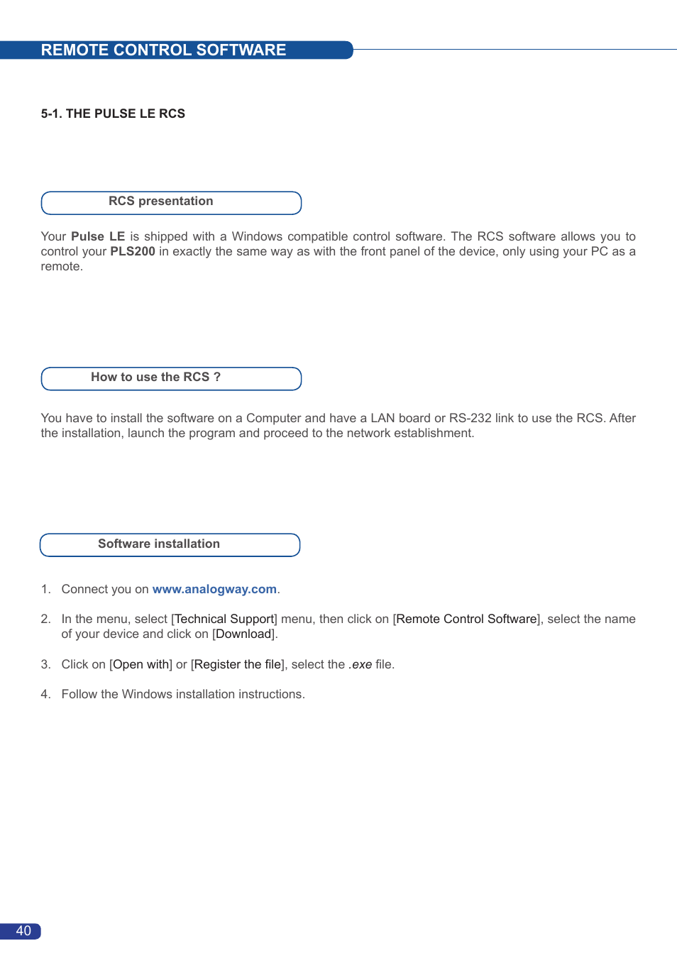 Remote control software | Analog Way Pulse LE User Manual | Page 41 / 53