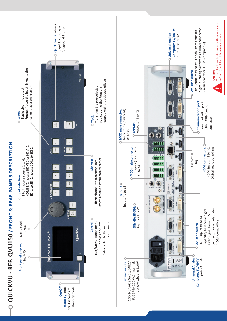 Qu ic kv u - re f. q vu 150 | Analog Way QuickVu User Manual | Page 2 / 4