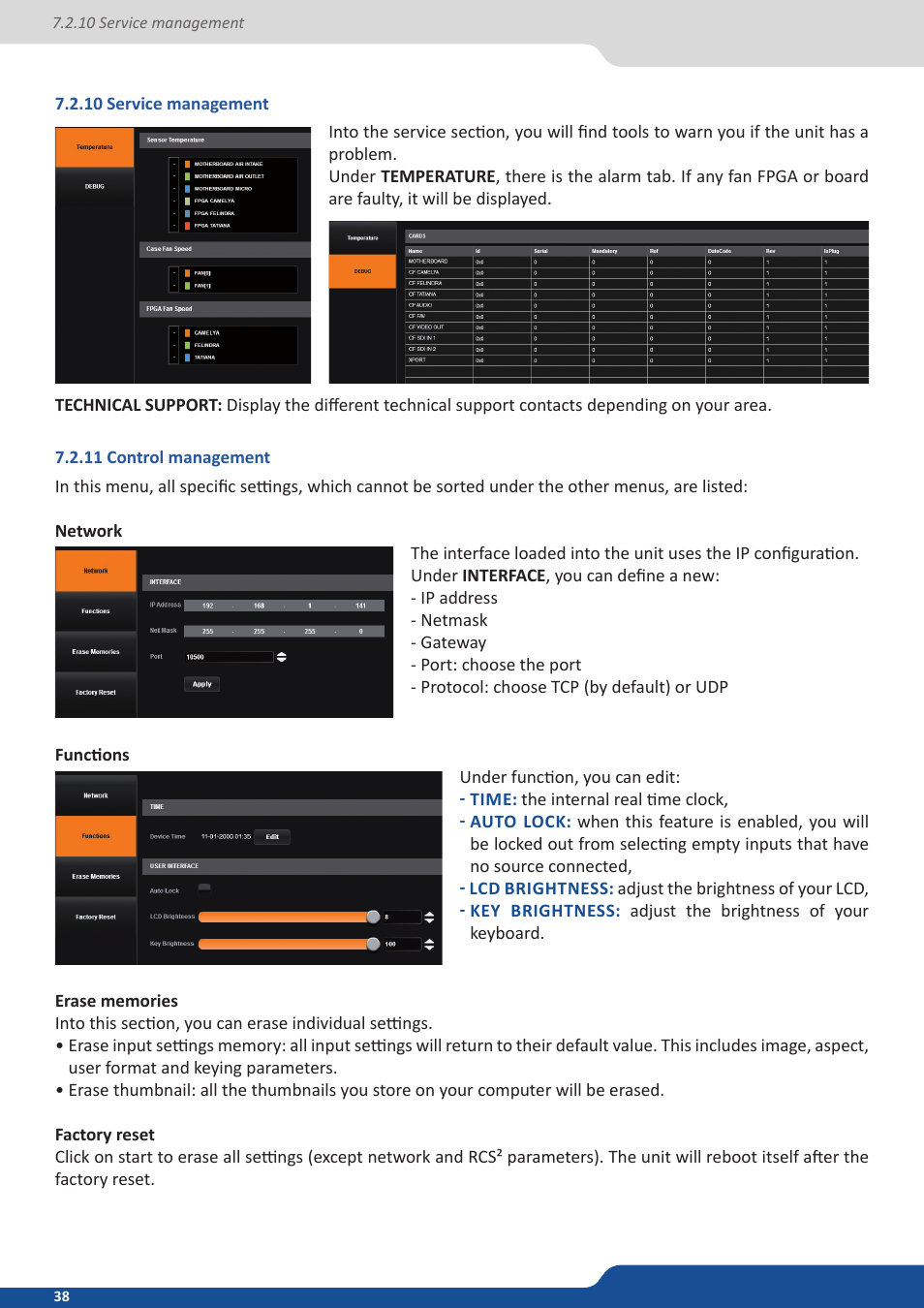 10 service management, 11 control management | Analog Way QuickVu User Manual | Page 38 / 87