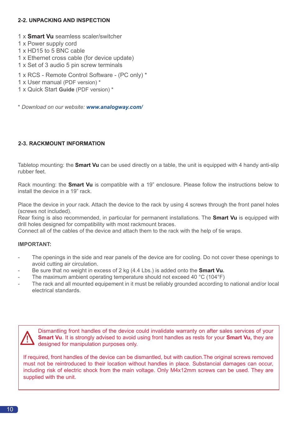 Analog Way Smart Vu User Manual | Page 11 / 53