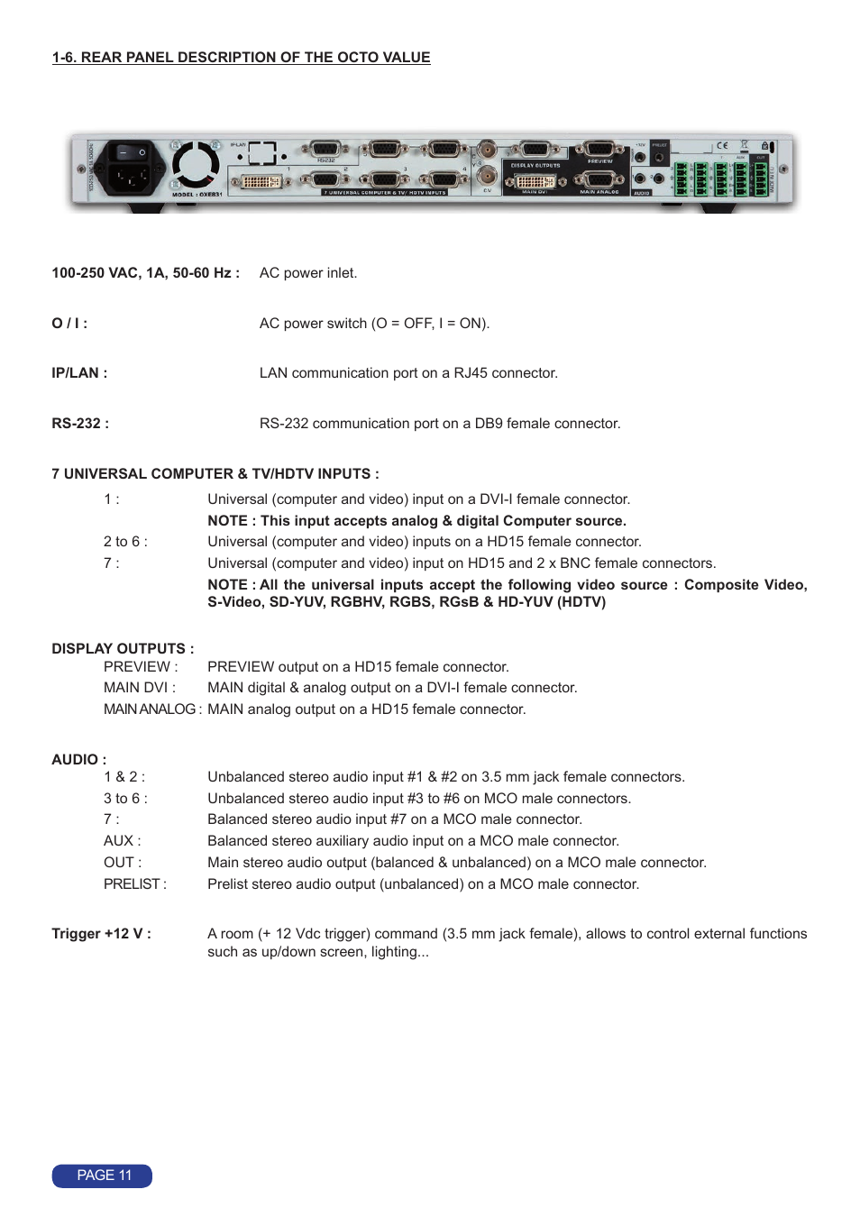 Analog Way Octo Value User Manual | Page 12 / 58