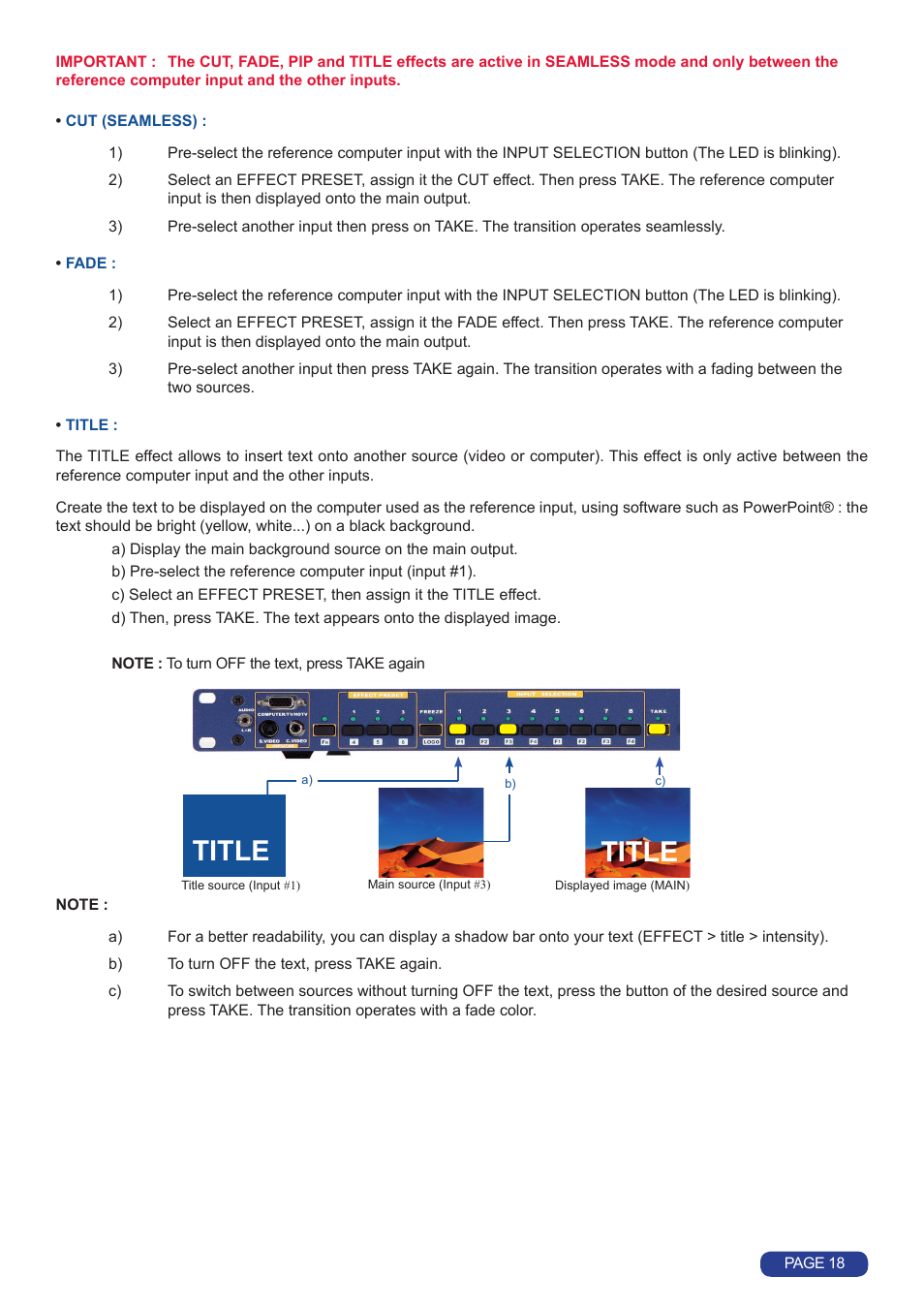 Title | Analog Way Octo Value User Manual | Page 19 / 58