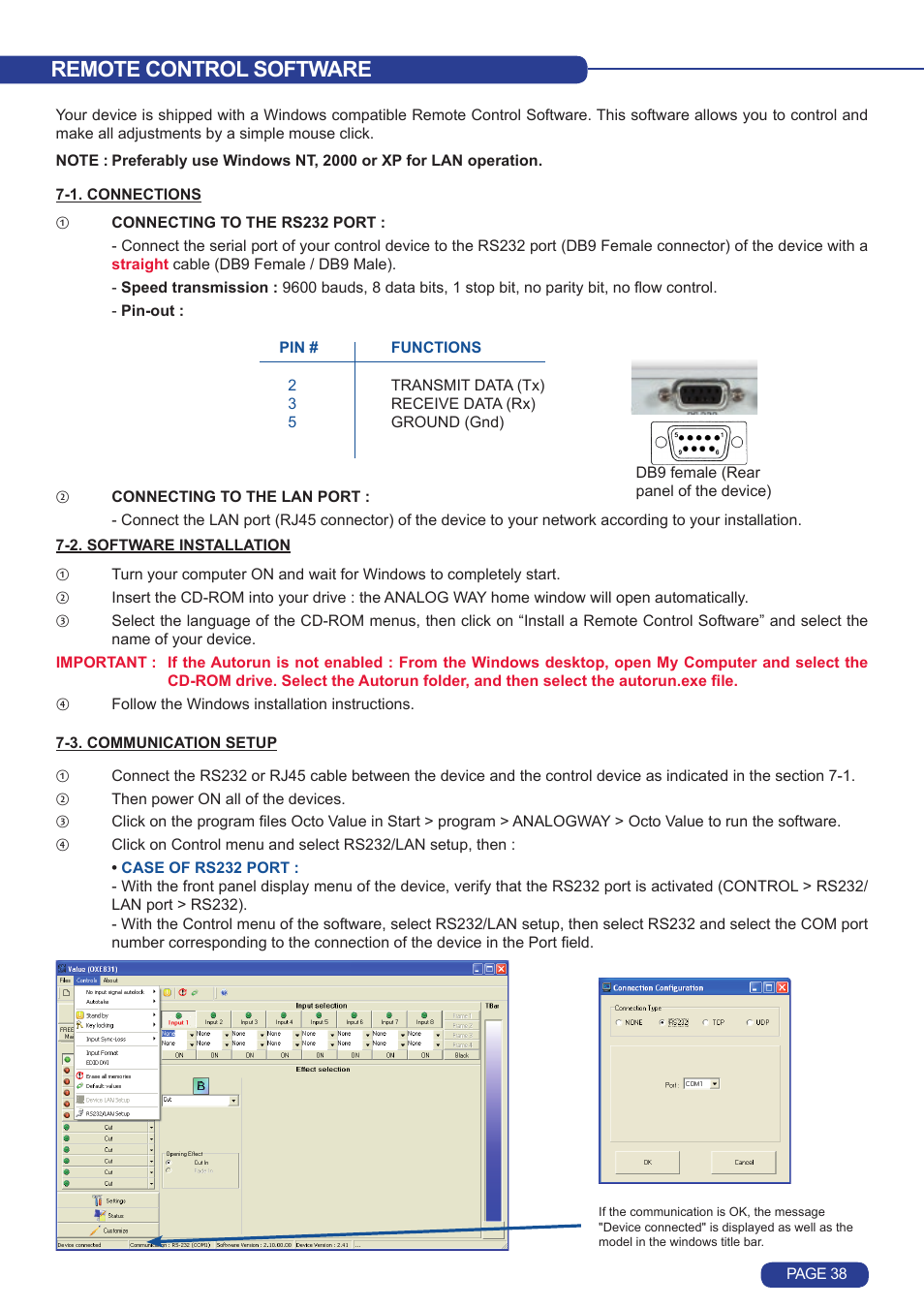 Remote control software | Analog Way Octo Value User Manual | Page 39 / 58