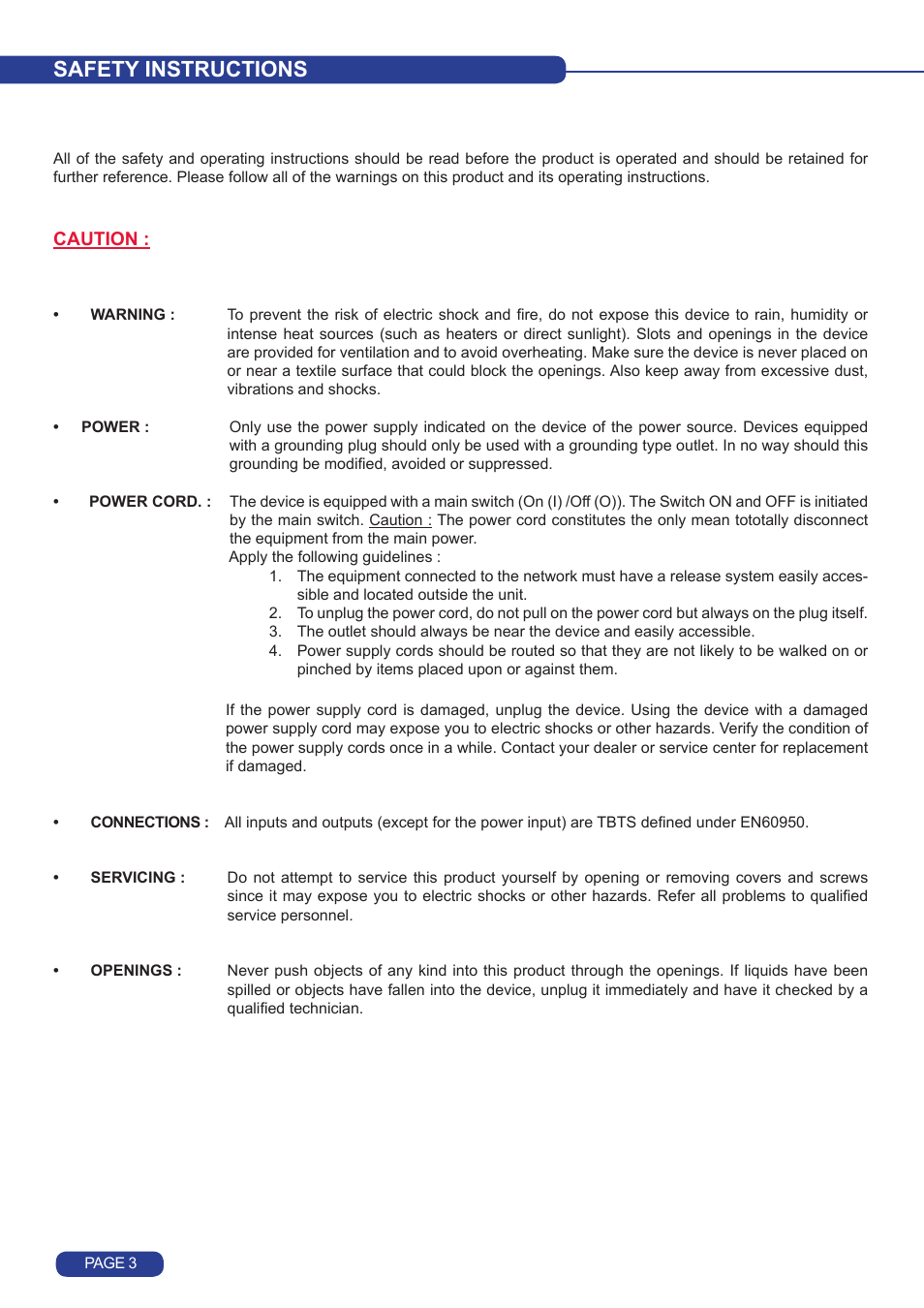 Safety instructions | Analog Way Octo Value User Manual | Page 4 / 58