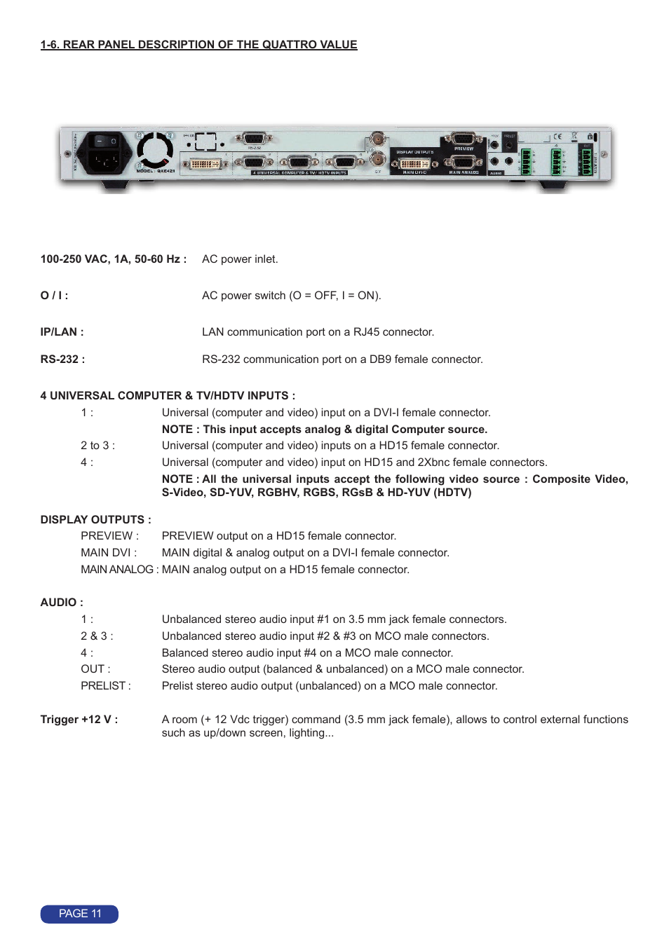 Analog Way Quattro Value User Manual | Page 12 / 58