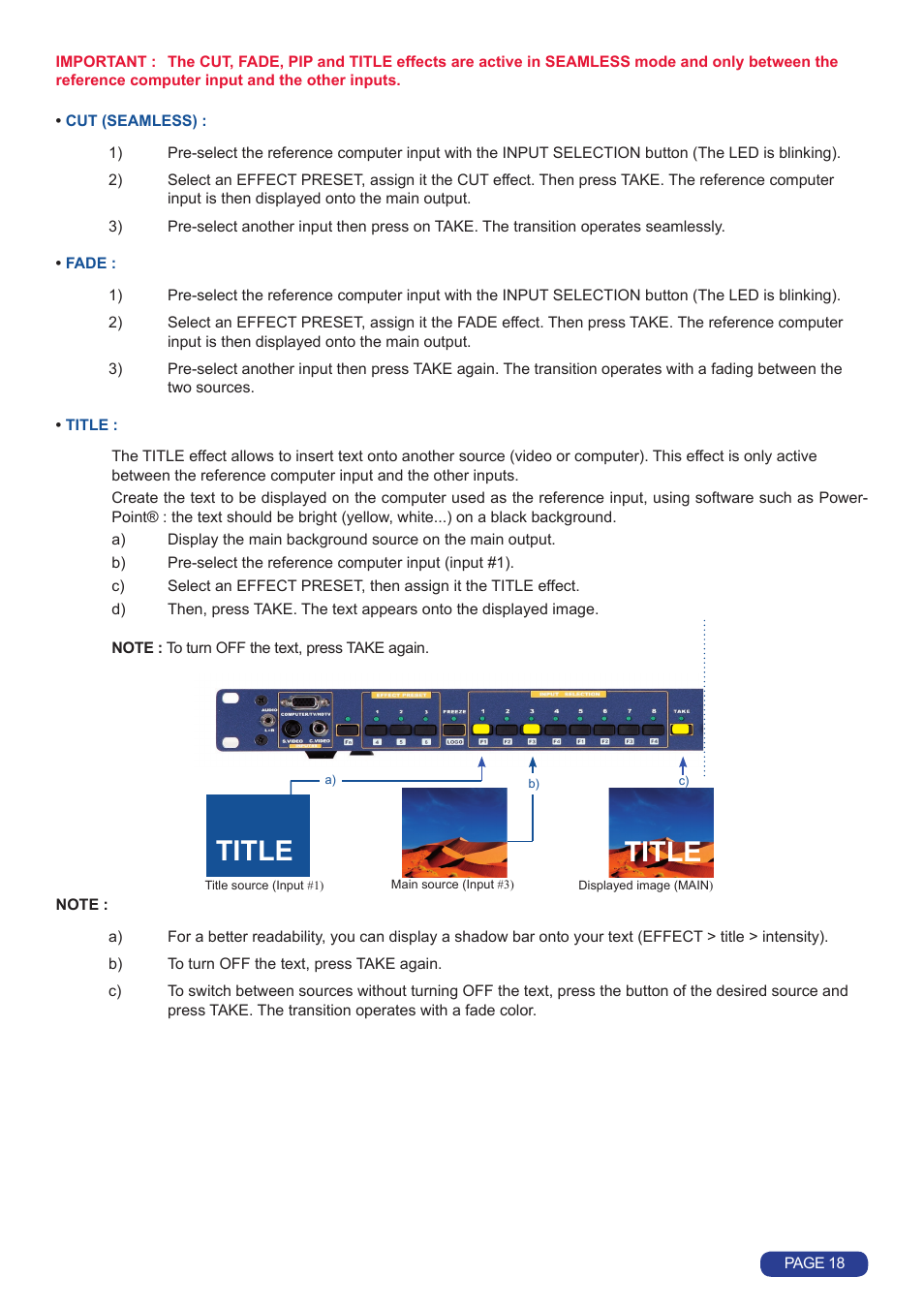 Title | Analog Way Quattro Value User Manual | Page 19 / 58