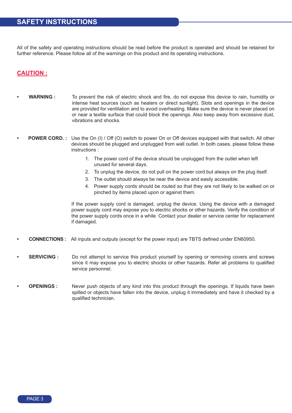 Safety instructions | Analog Way Quattro Value User Manual | Page 4 / 58