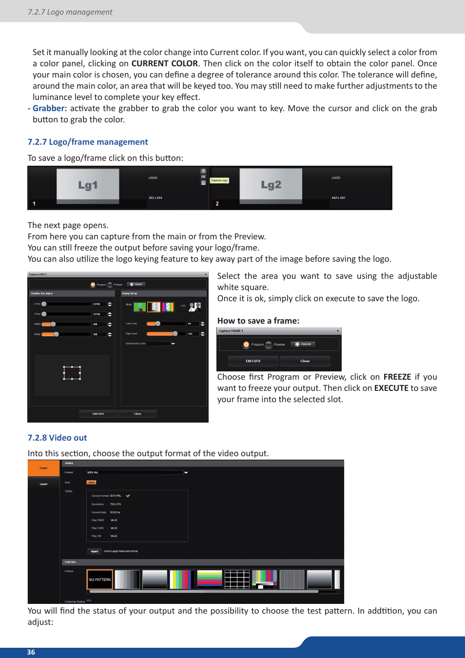 7 logo/frame management, 8 video out | Analog Way SmartMatriX2 User Manual | Page 36 / 99