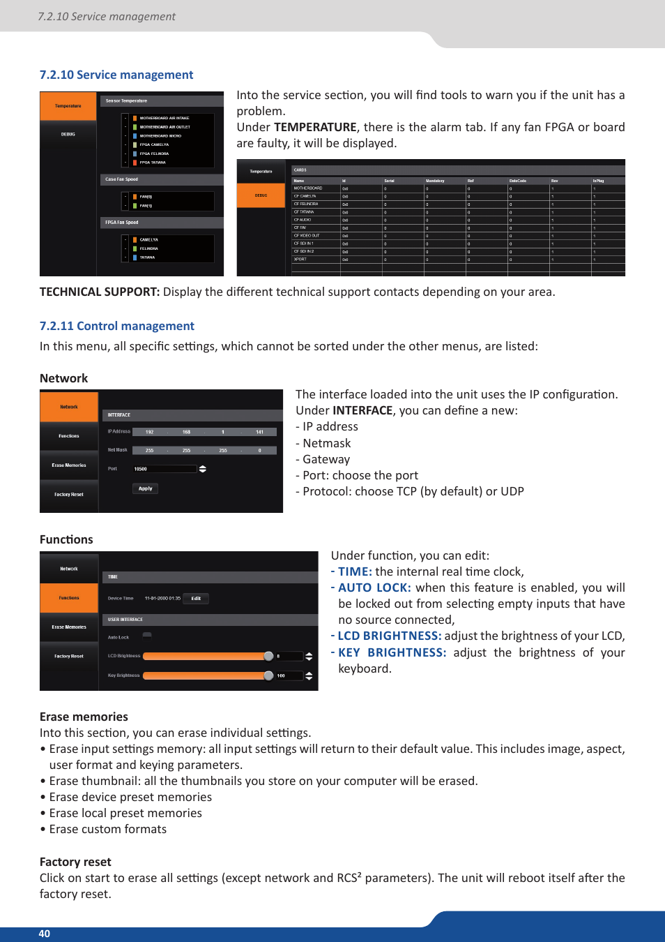 10 service management, 11 control management | Analog Way SmartMatriX2 User Manual | Page 40 / 99