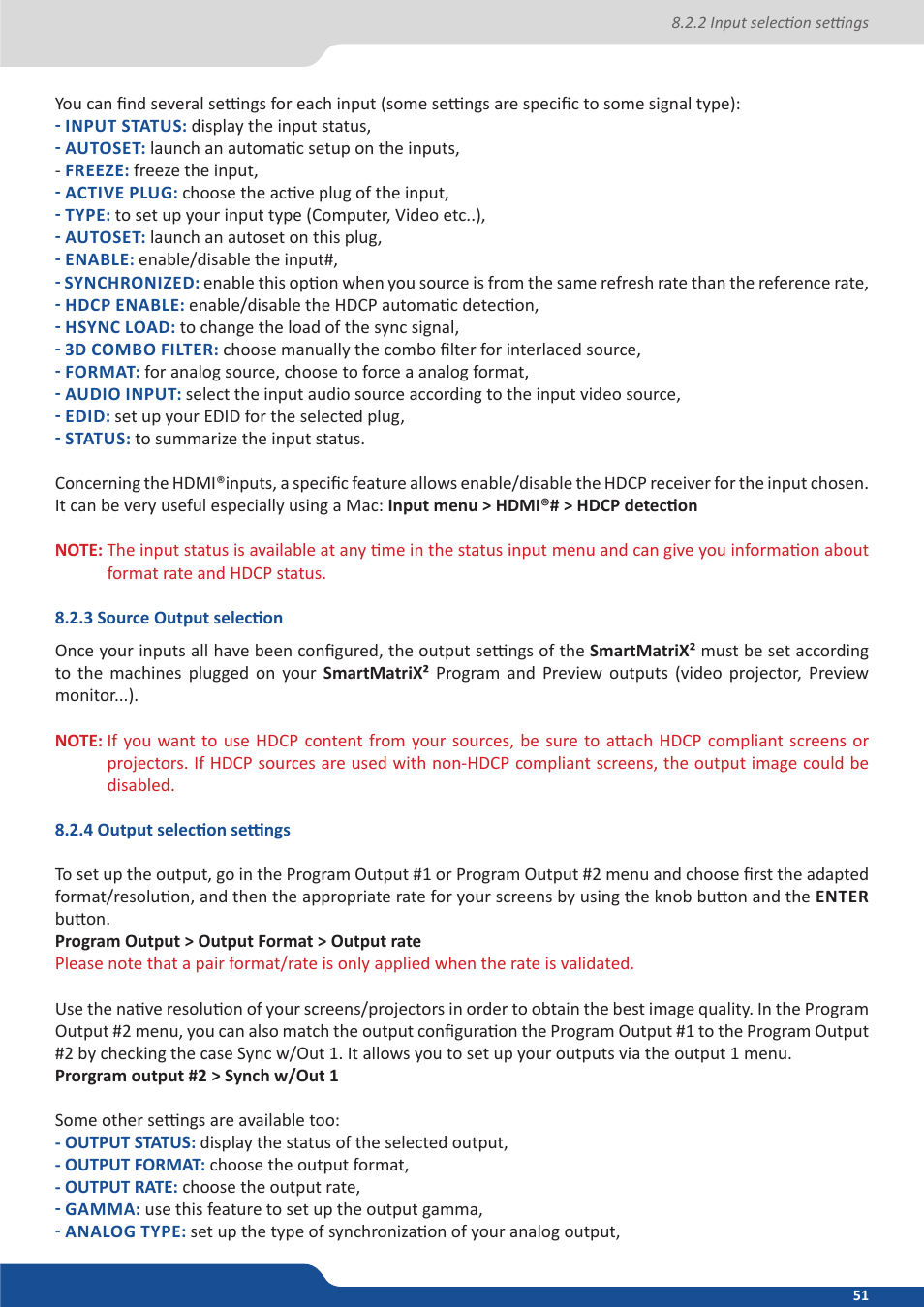 3 source output selection, 4 output selection settings | Analog Way SmartMatriX2 User Manual | Page 51 / 99