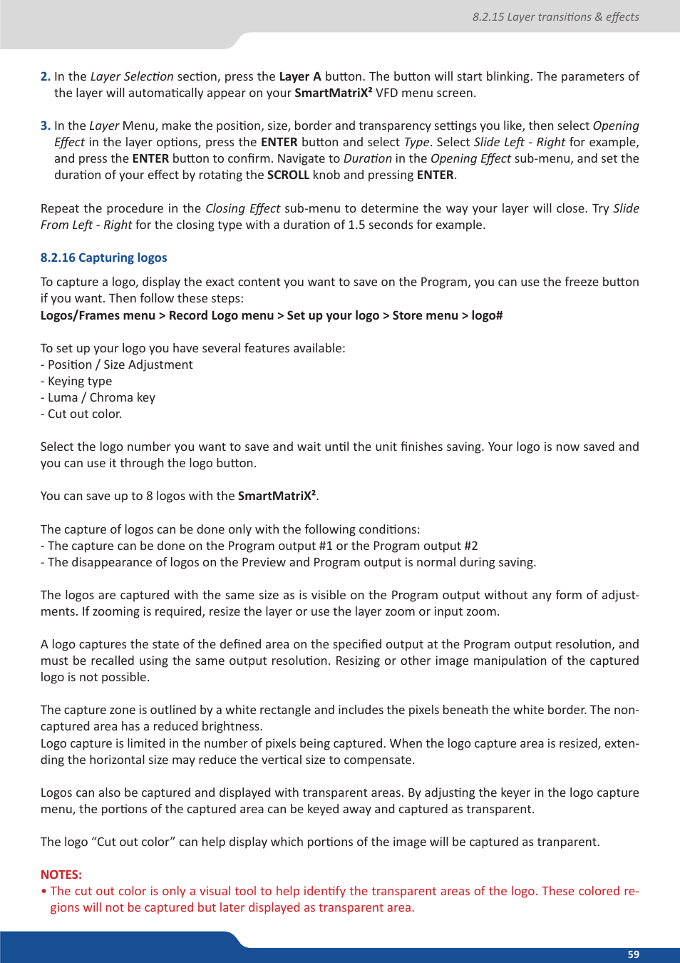 16 capturing logos | Analog Way SmartMatriX2 User Manual | Page 59 / 99