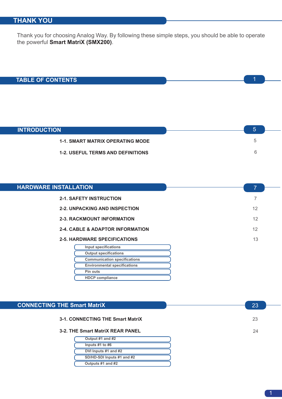 Analog Way Smart MatriX User Manual | Page 3 / 75