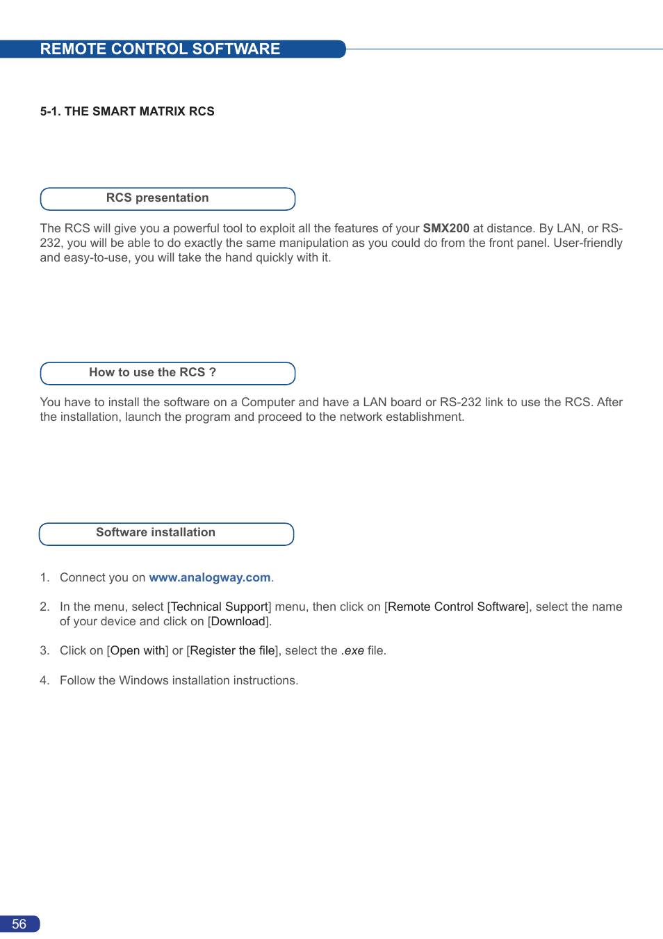 Remote control software | Analog Way Smart MatriX User Manual | Page 58 / 75