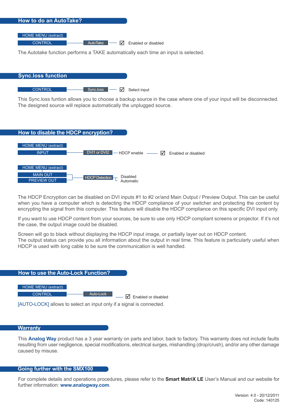 Analog Way Smart MatriX LE User Manual | Page 4 / 4