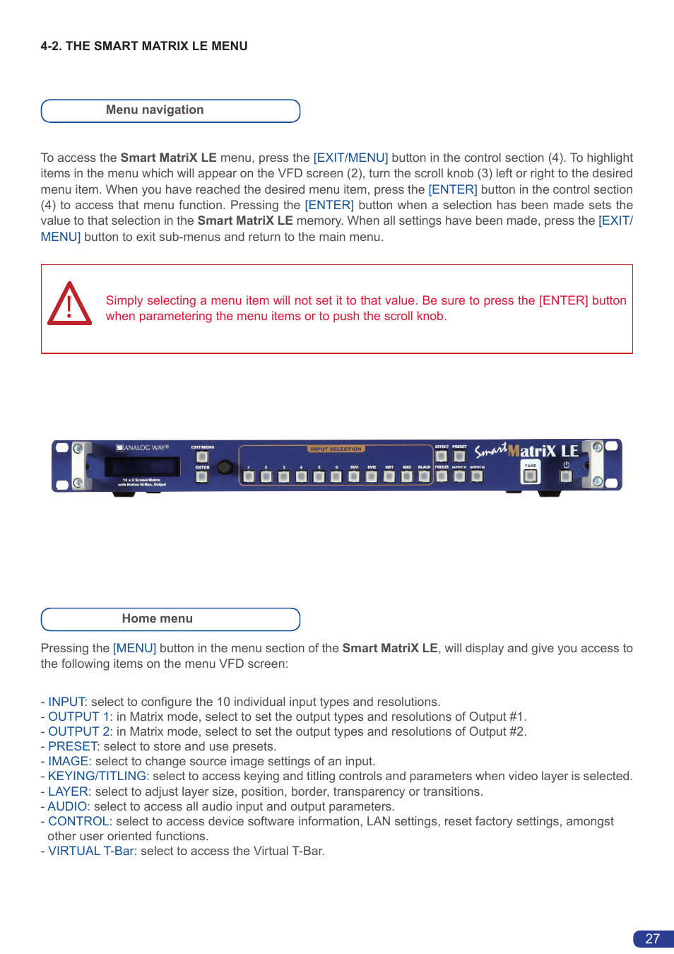 Analog Way Smart MatriX LE User Manual | Page 28 / 56