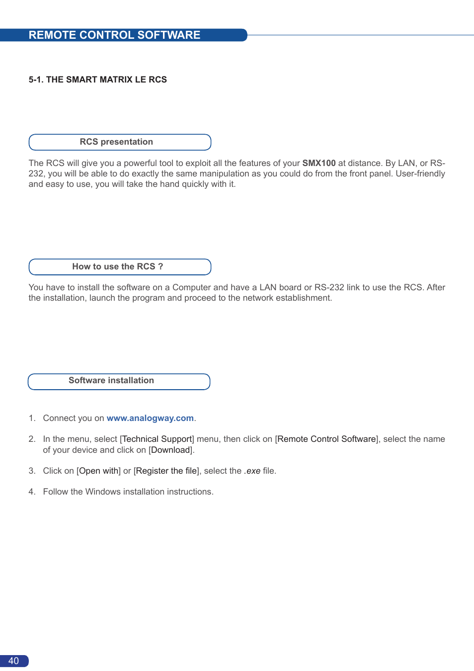 Remote control software | Analog Way Smart MatriX LE User Manual | Page 41 / 56