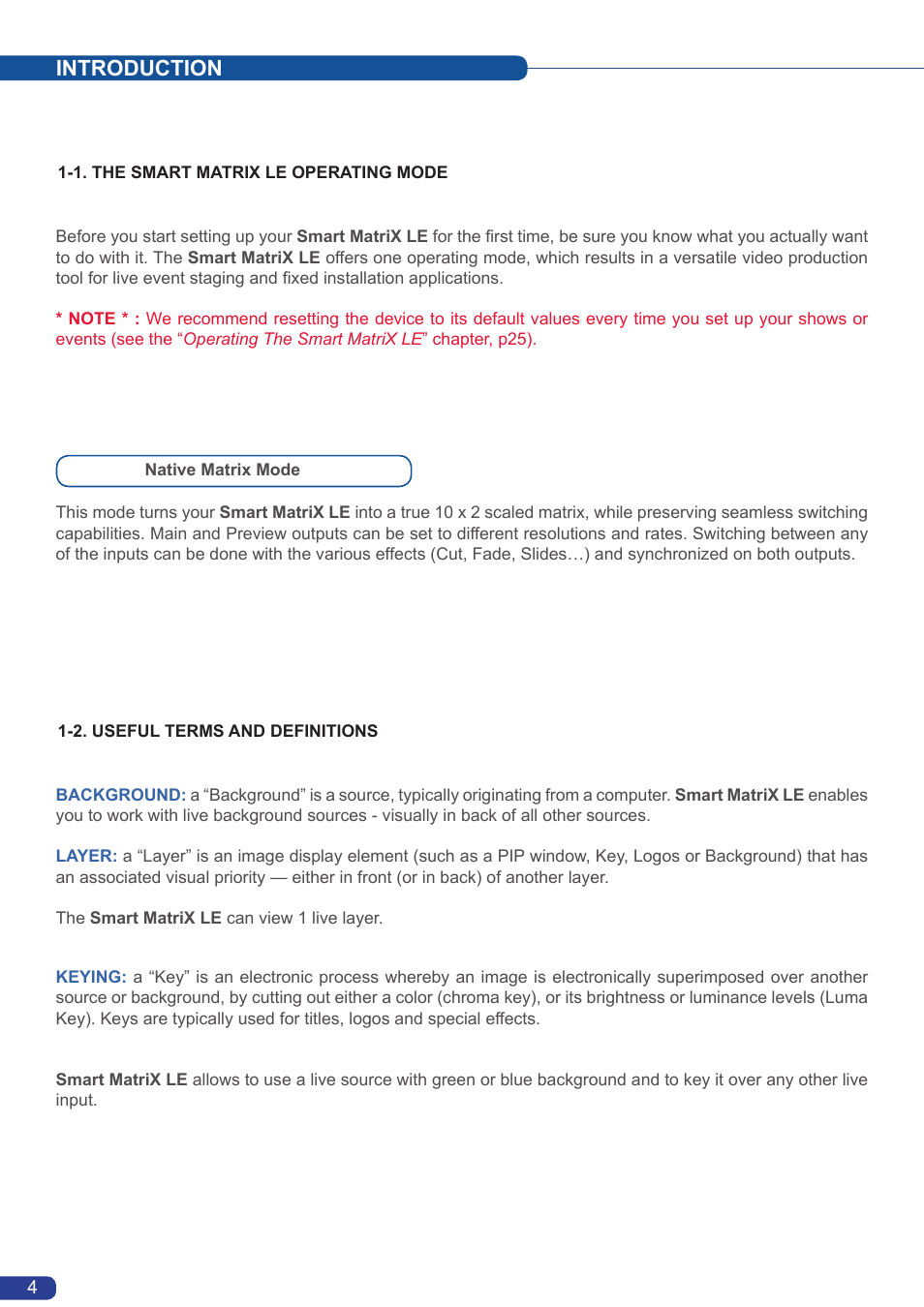 Introduction | Analog Way Smart MatriX LE User Manual | Page 5 / 56