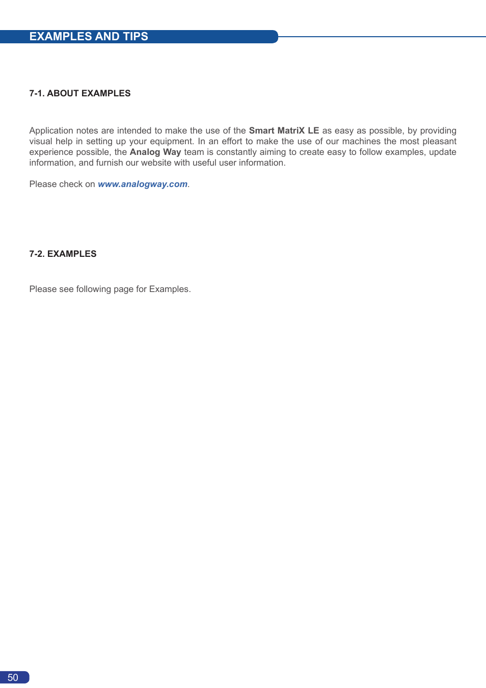 Examples and tips | Analog Way Smart MatriX LE User Manual | Page 51 / 56