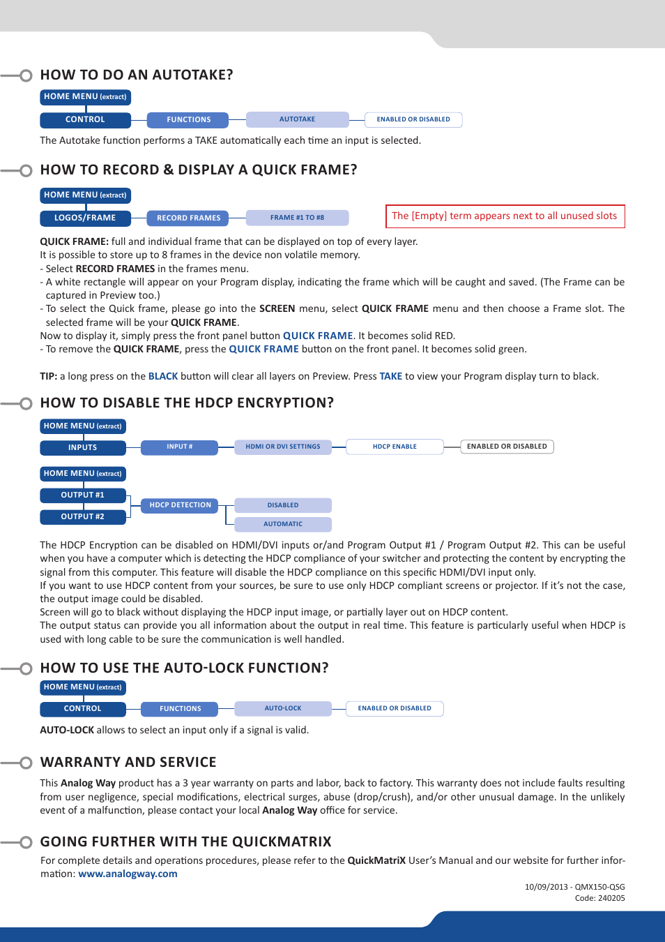 Analog Way QuickMatriX User Manual | Page 4 / 4