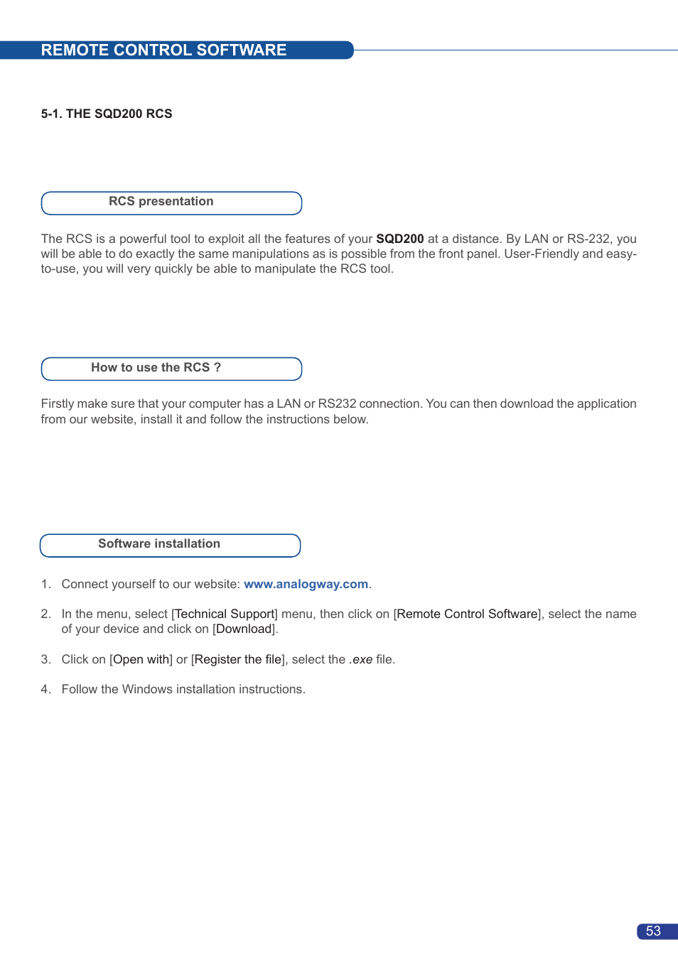 Remote control software | Analog Way Smart Quad User Manual | Page 55 / 68