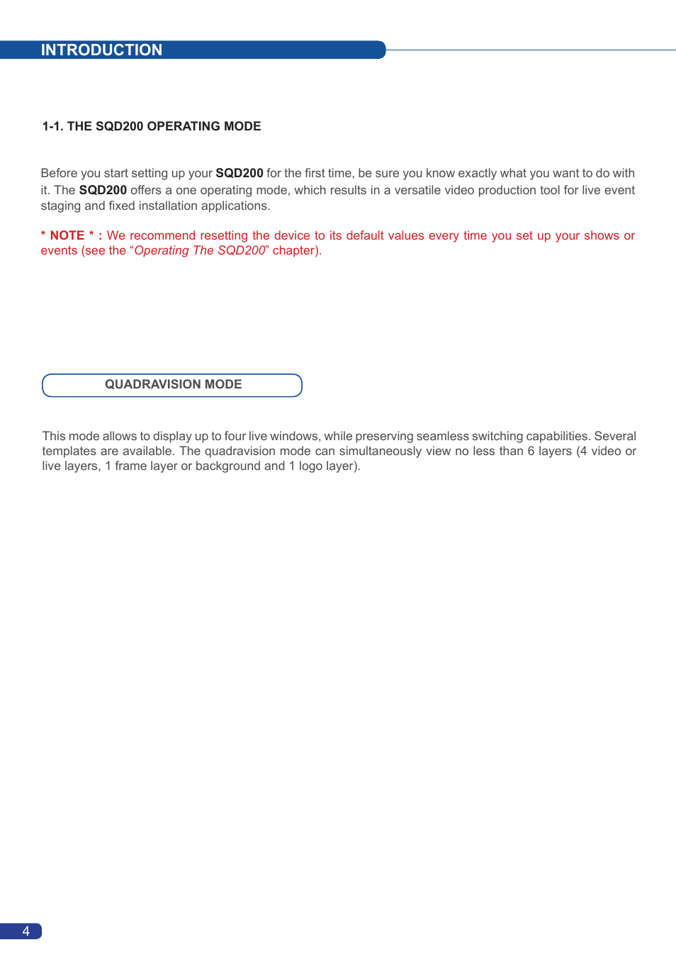 Introduction | Analog Way Smart Quad User Manual | Page 6 / 68