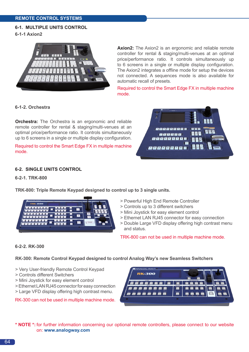 Analog Way Smart Edge FX User Manual | Page 66 / 72