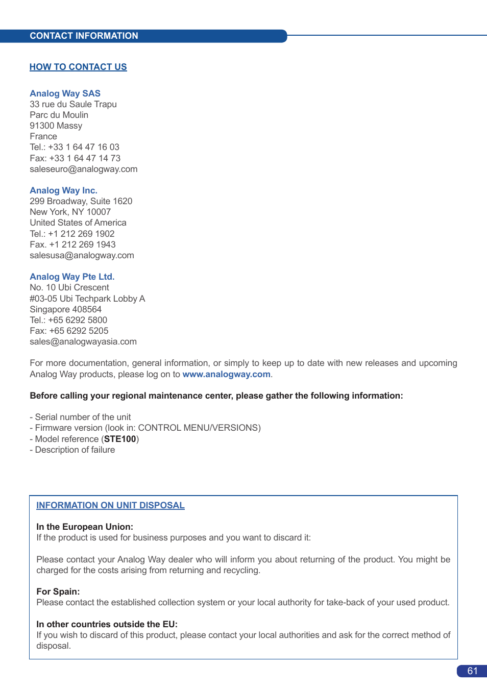 Analog Way Smart Edge User Manual | Page 63 / 64