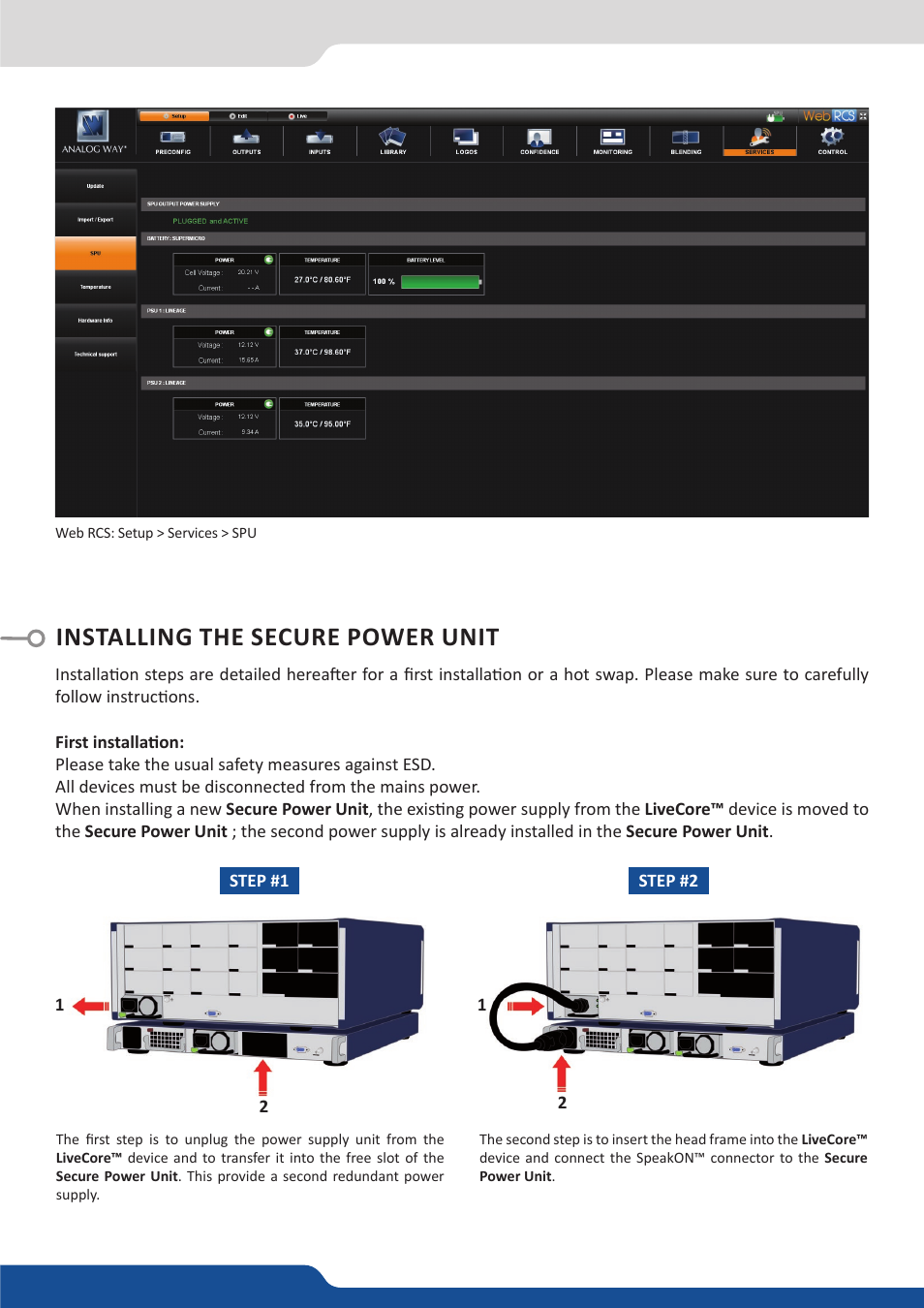 Installing the secure power unit | Analog Way Secure Power Unit User Manual | Page 3 / 4