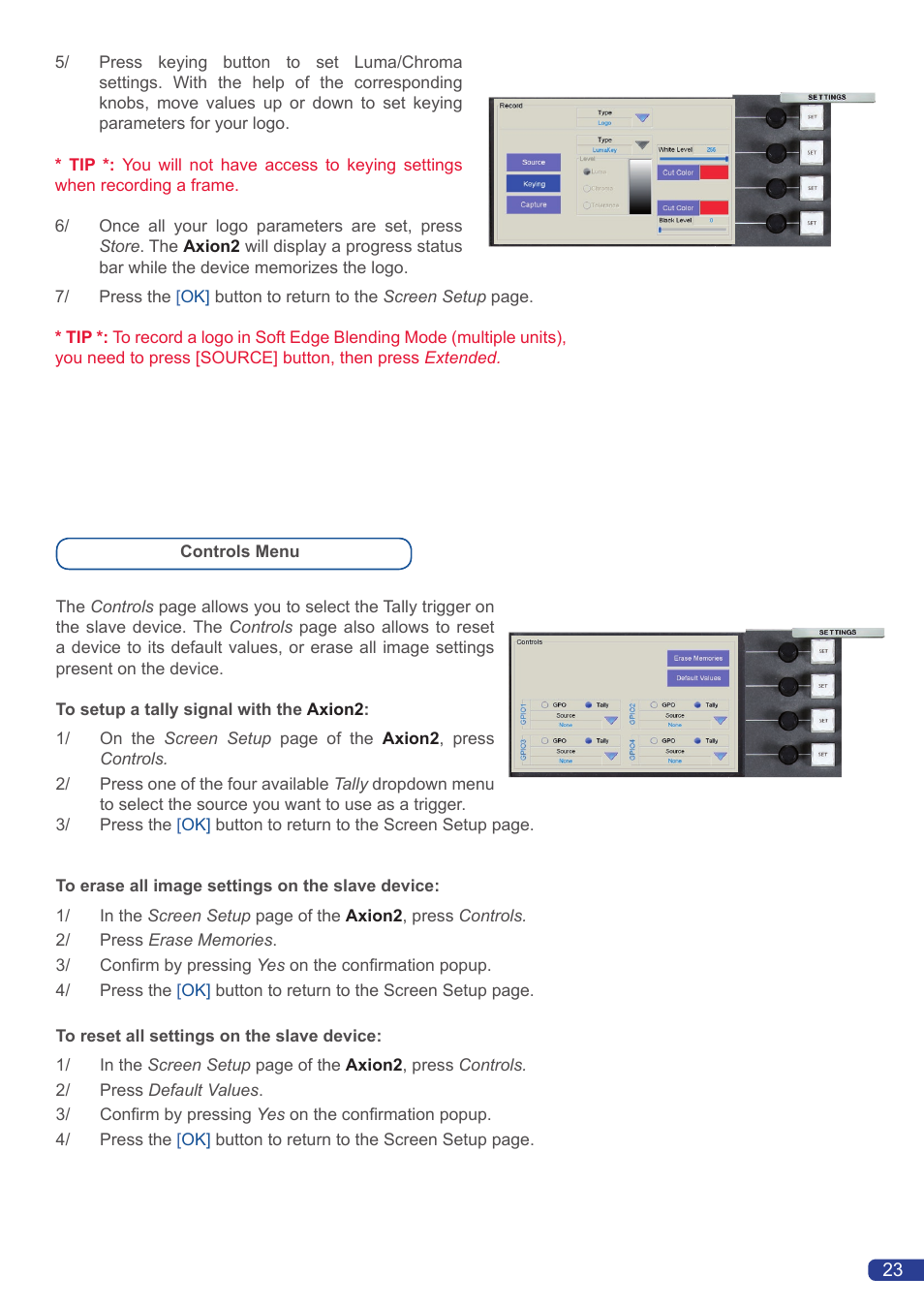 Analog Way Axion2 User Manual | Page 25 / 52