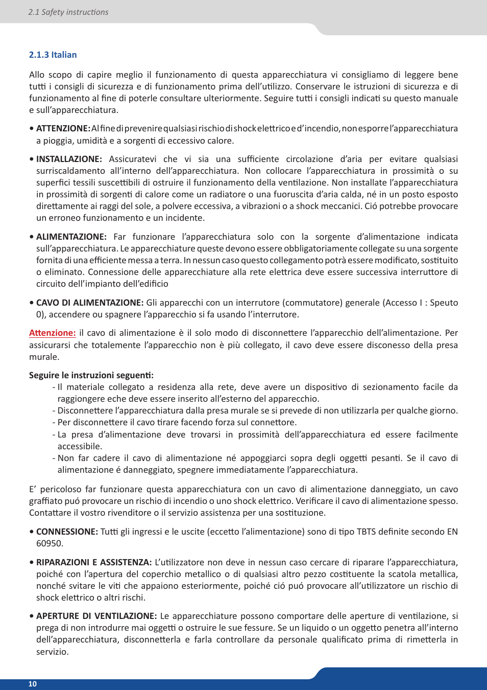 3 italian | Analog Way Orchestra2 User Manual | Page 10 / 48