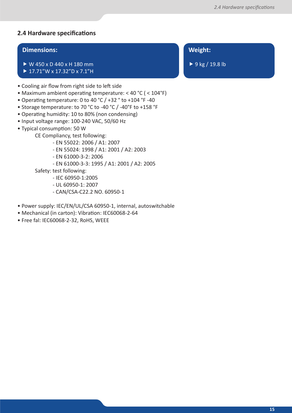 4 hardware specifications | Analog Way Orchestra2 User Manual | Page 15 / 48