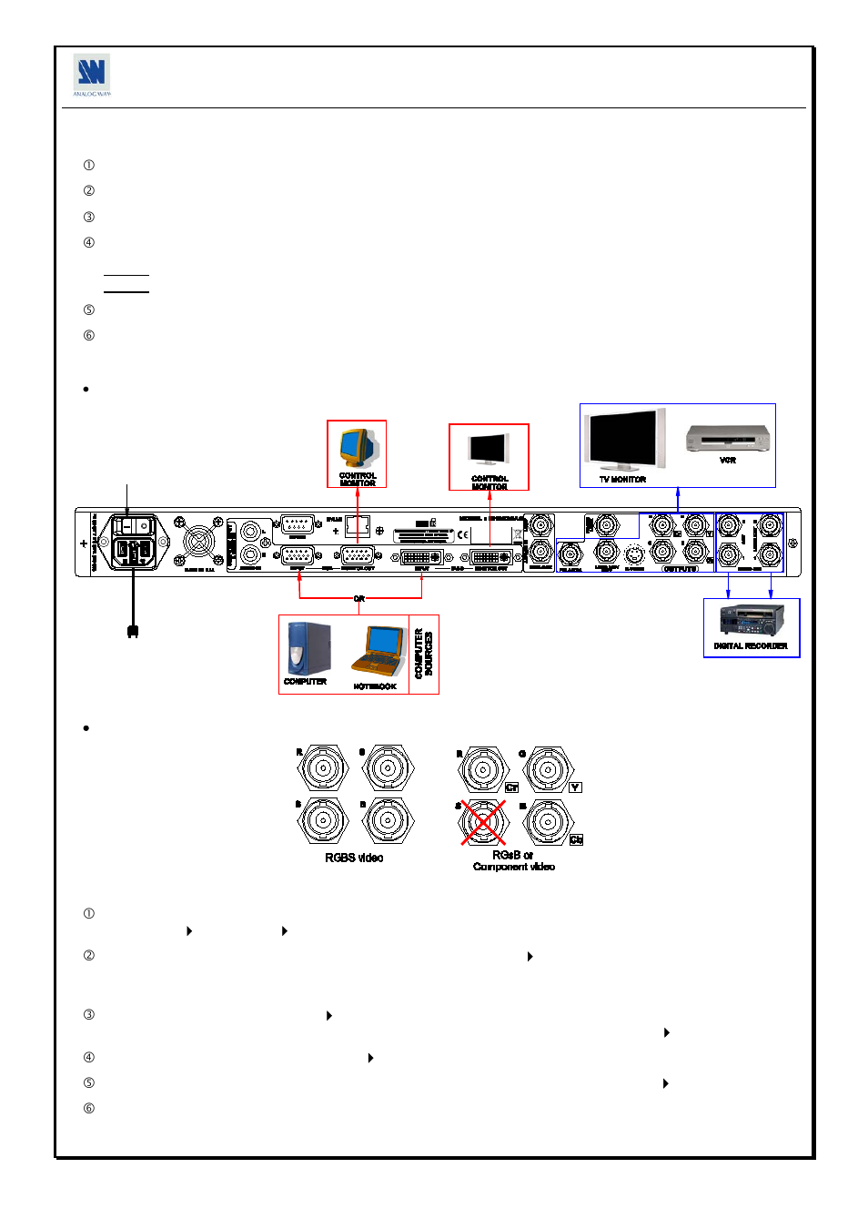 Quick start guide – broad scan (hd/sdi), Connections, Settings | Analog Way Broad Scan HD User Manual | Page 6 / 45