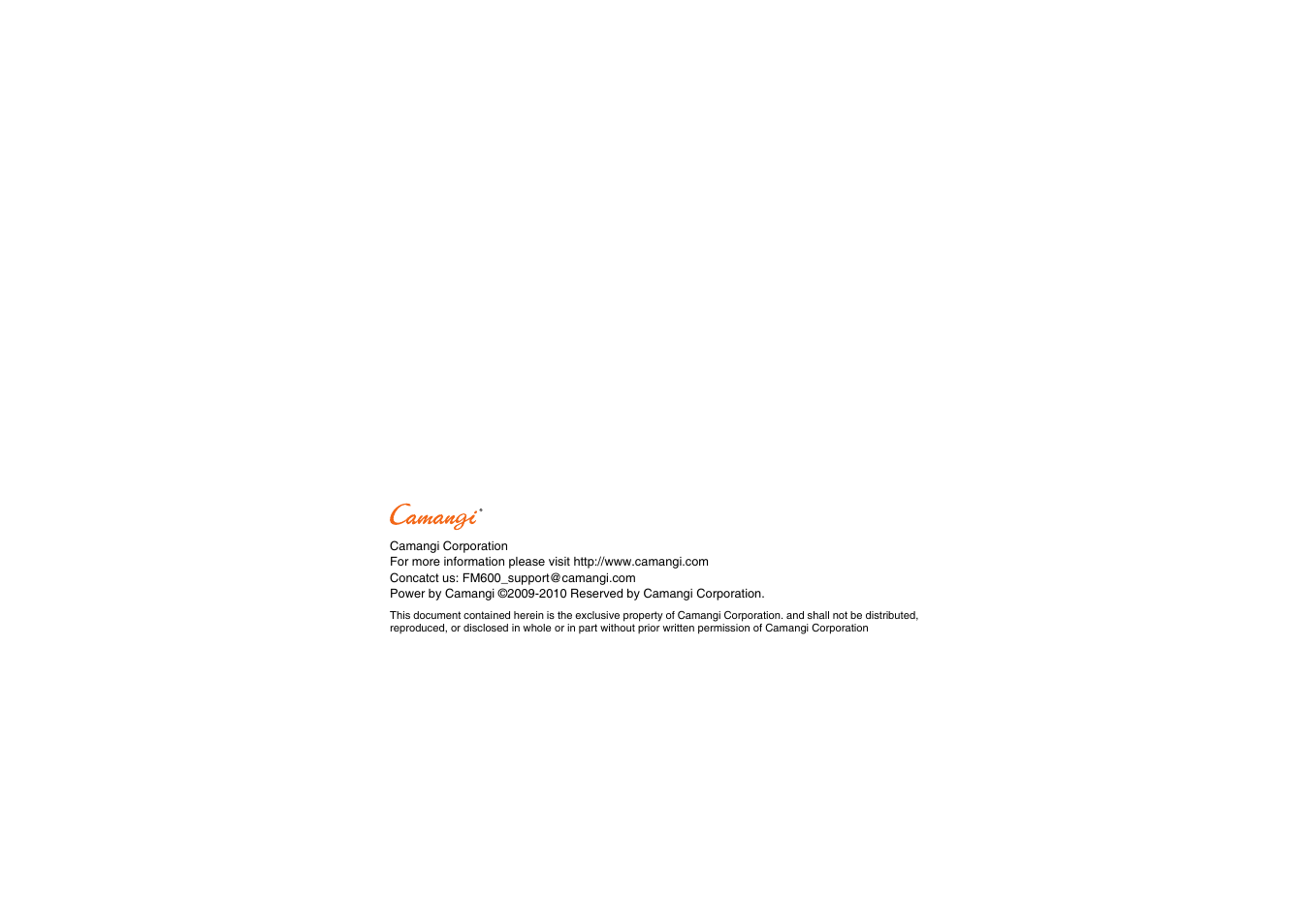 CAMANGI FM600 User Manual | Page 28 / 28