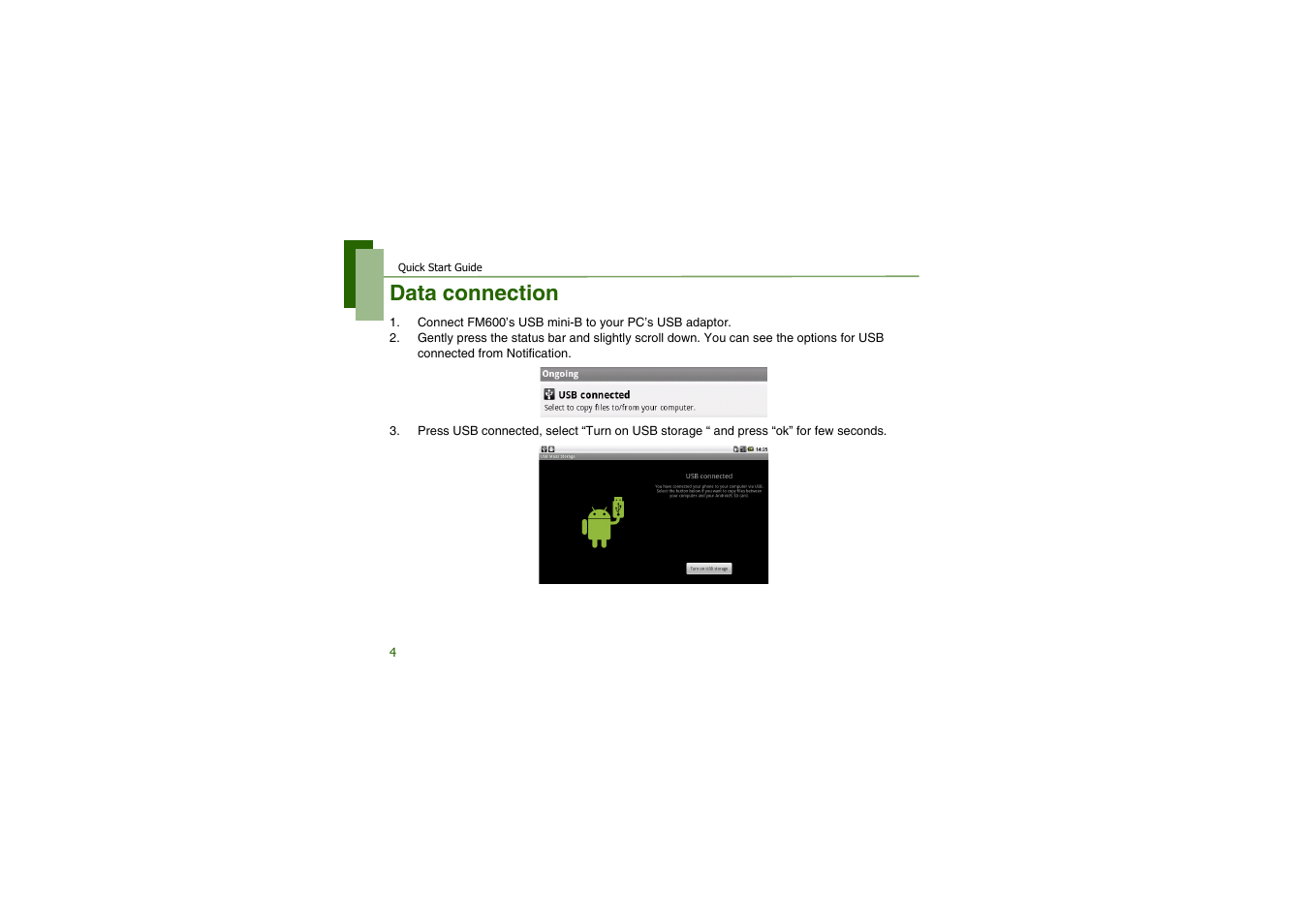 Data connection | CAMANGI FM600 User Manual | Page 7 / 28