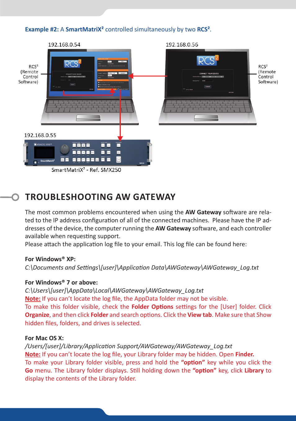 Troubleshooting aw gateway | Analog Way AW Gateway User Manual | Page 3 / 4
