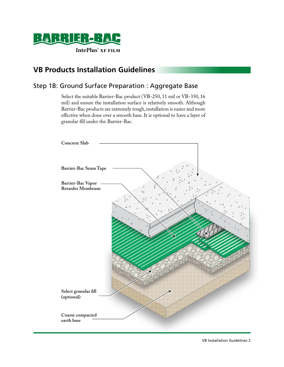 Vb products installation guidelines, Inteplus | Barrier Bac VB-350 User Manual | Page 3 / 10