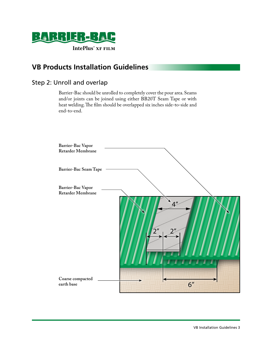 Vb products installation guidelines | Barrier Bac VB-350 User Manual | Page 4 / 10