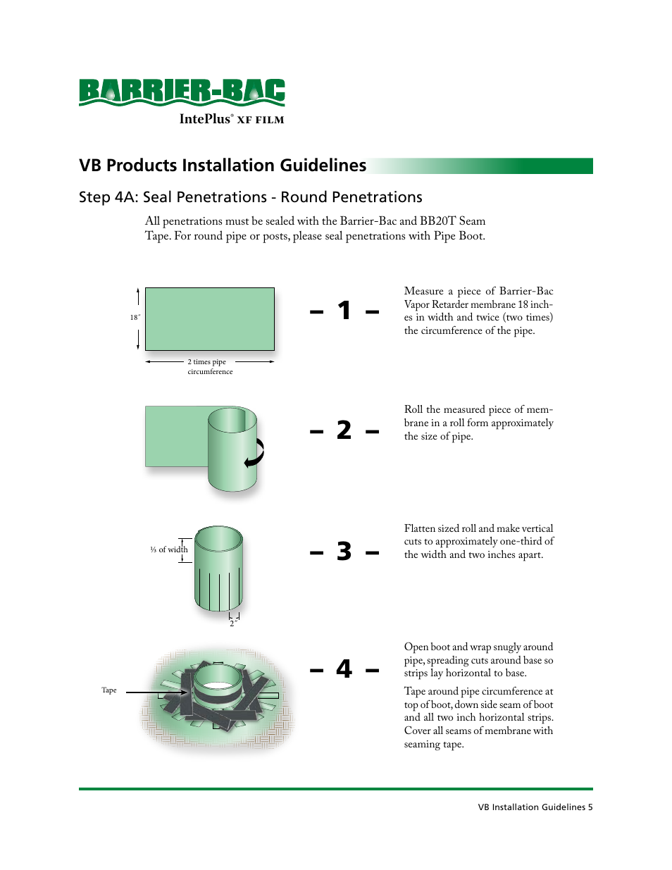 Vb products installation guidelines | Barrier Bac VB-350 User Manual | Page 6 / 10