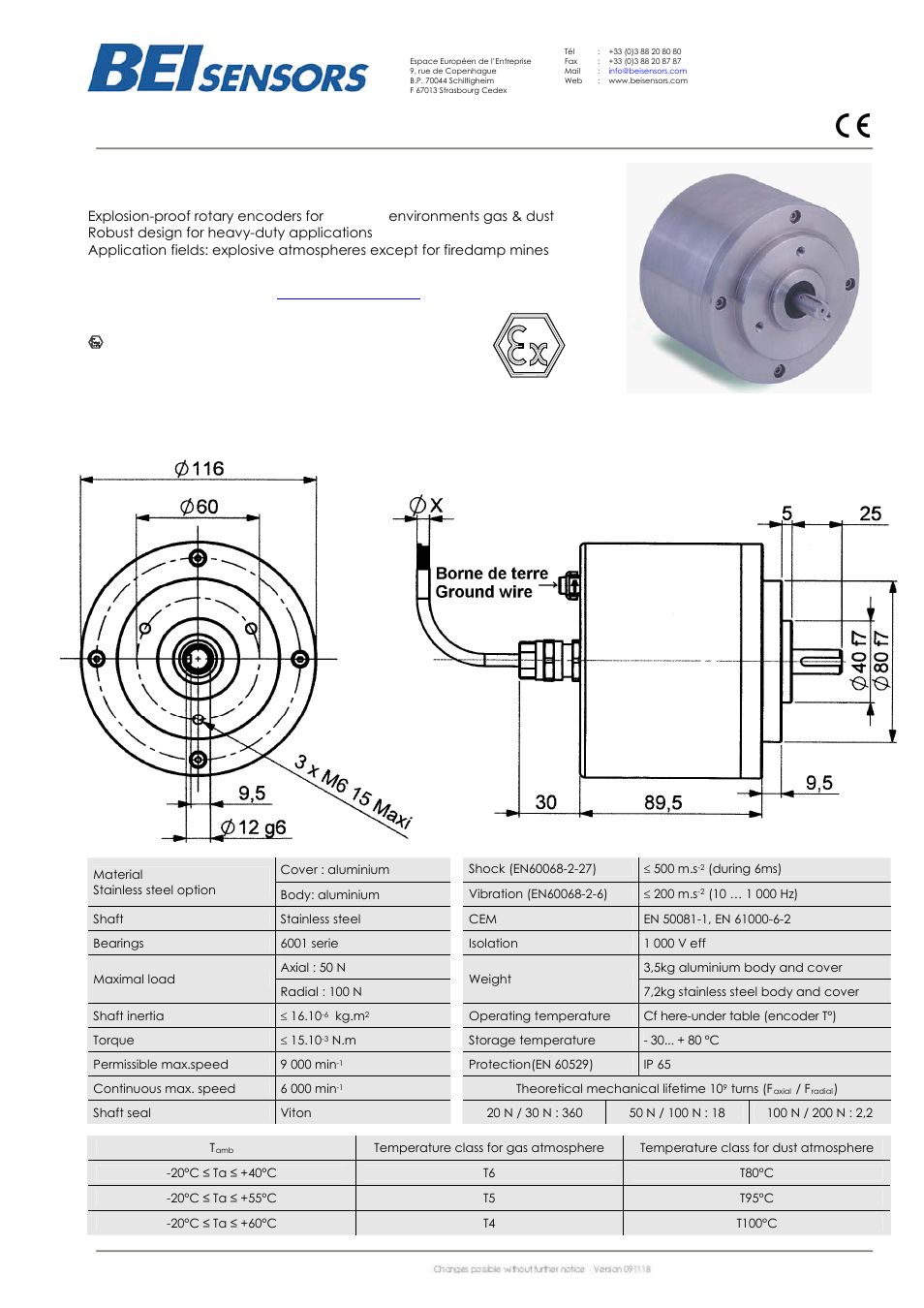 BEI Sensors GEMX Incremental Flame-Proof Encoder User Manual | 3 pages
