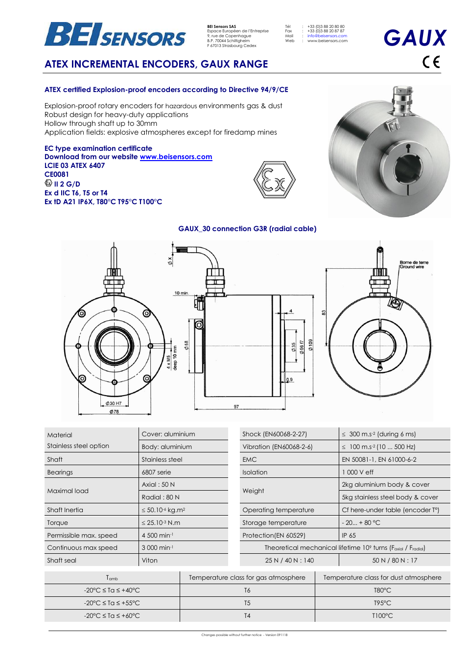 BEI Sensors GEUX Incremental Flame Proof Encoder User Manual | 3 pages
