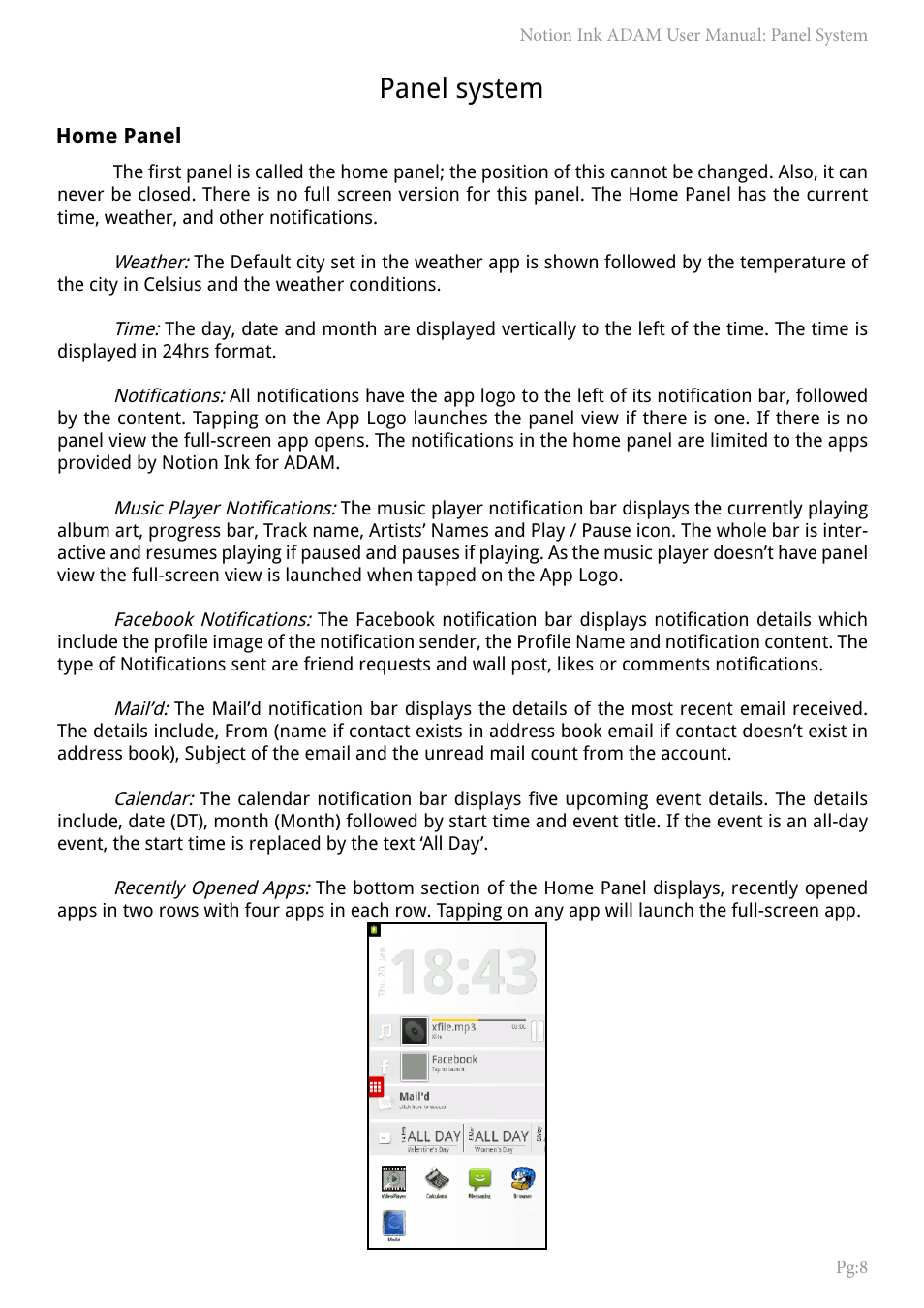 Panel system | NOTION Inc Inc Adam User Manual | Page 10 / 43