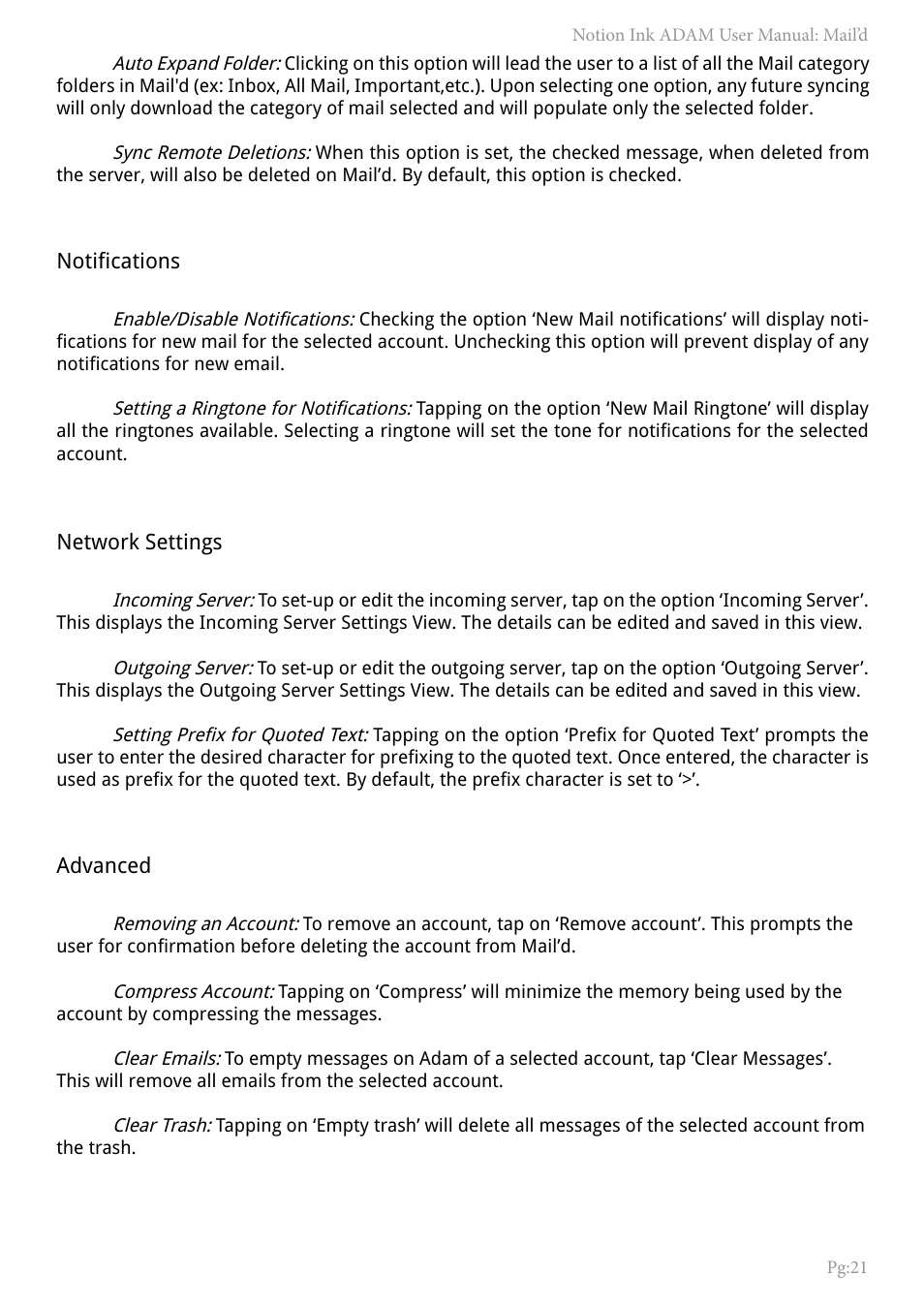 NOTION Inc Inc Adam User Manual | Page 23 / 43