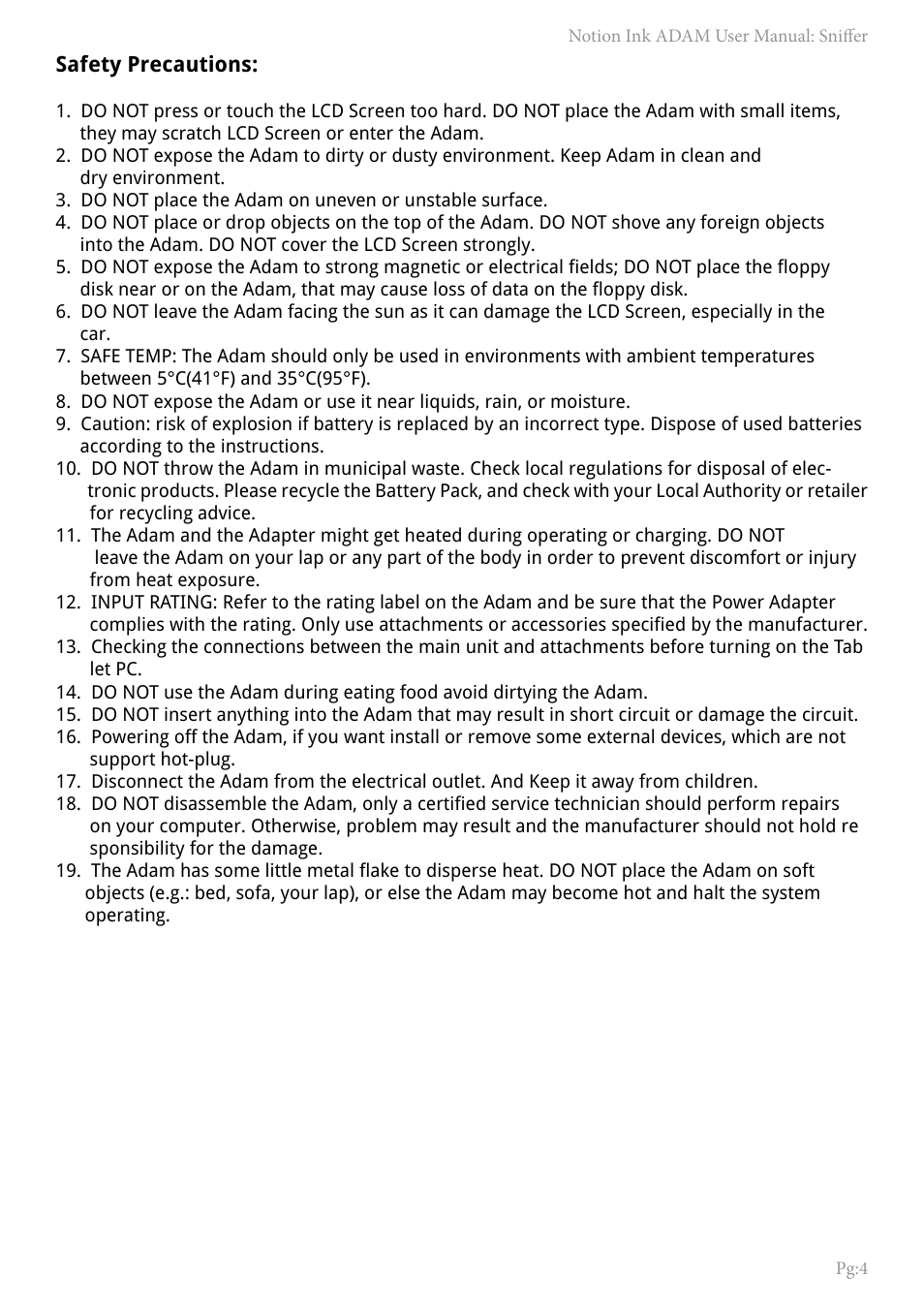 NOTION Inc Inc Adam User Manual | Page 6 / 43