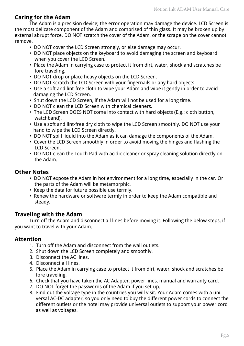 NOTION Inc Inc Adam User Manual | Page 7 / 43