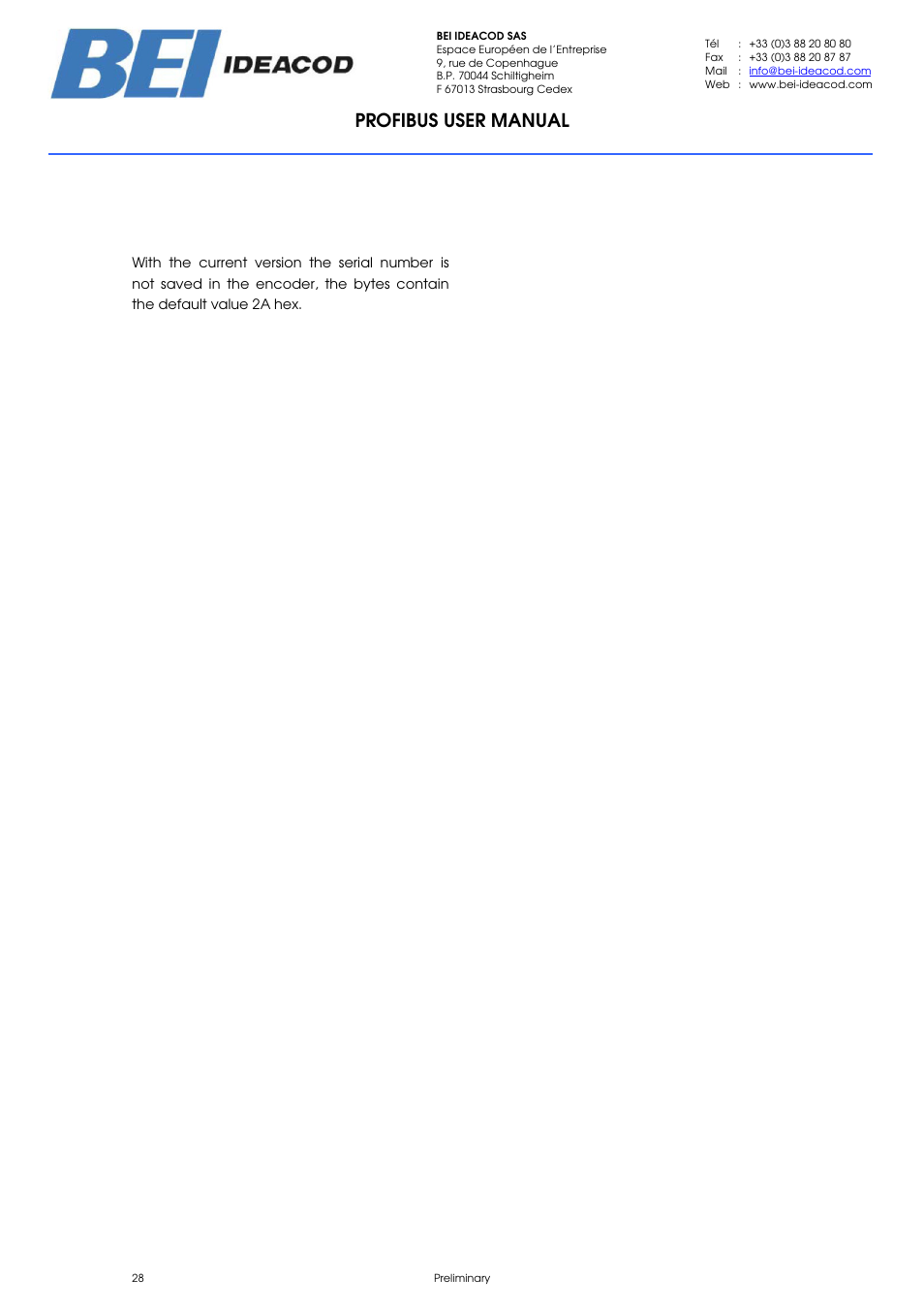 Profibus user manual | BEI Sensors PHU9 Absolute Hollow Shaft Encoder User Manual | Page 28 / 39