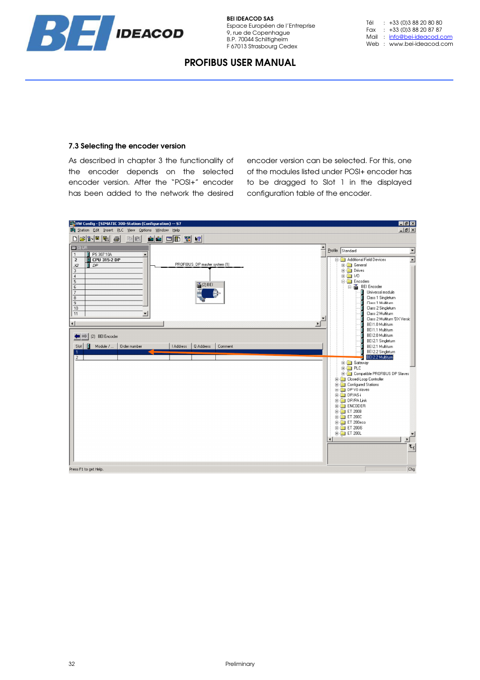 Profibus user manual | BEI Sensors PHU9 Absolute Hollow Shaft Encoder User Manual | Page 32 / 39