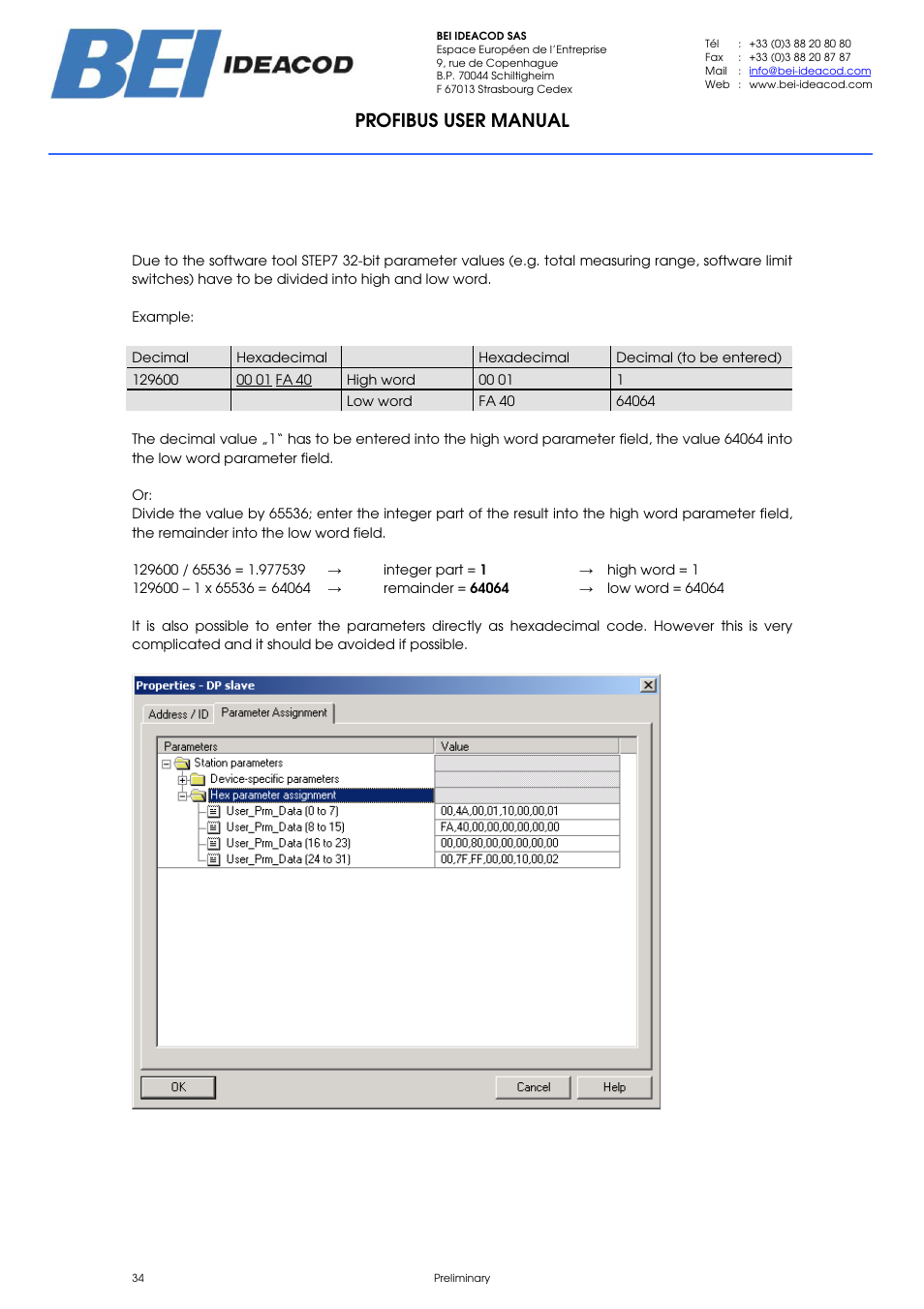 Profibus user manual | BEI Sensors PHU9 Absolute Hollow Shaft Encoder User Manual | Page 34 / 39