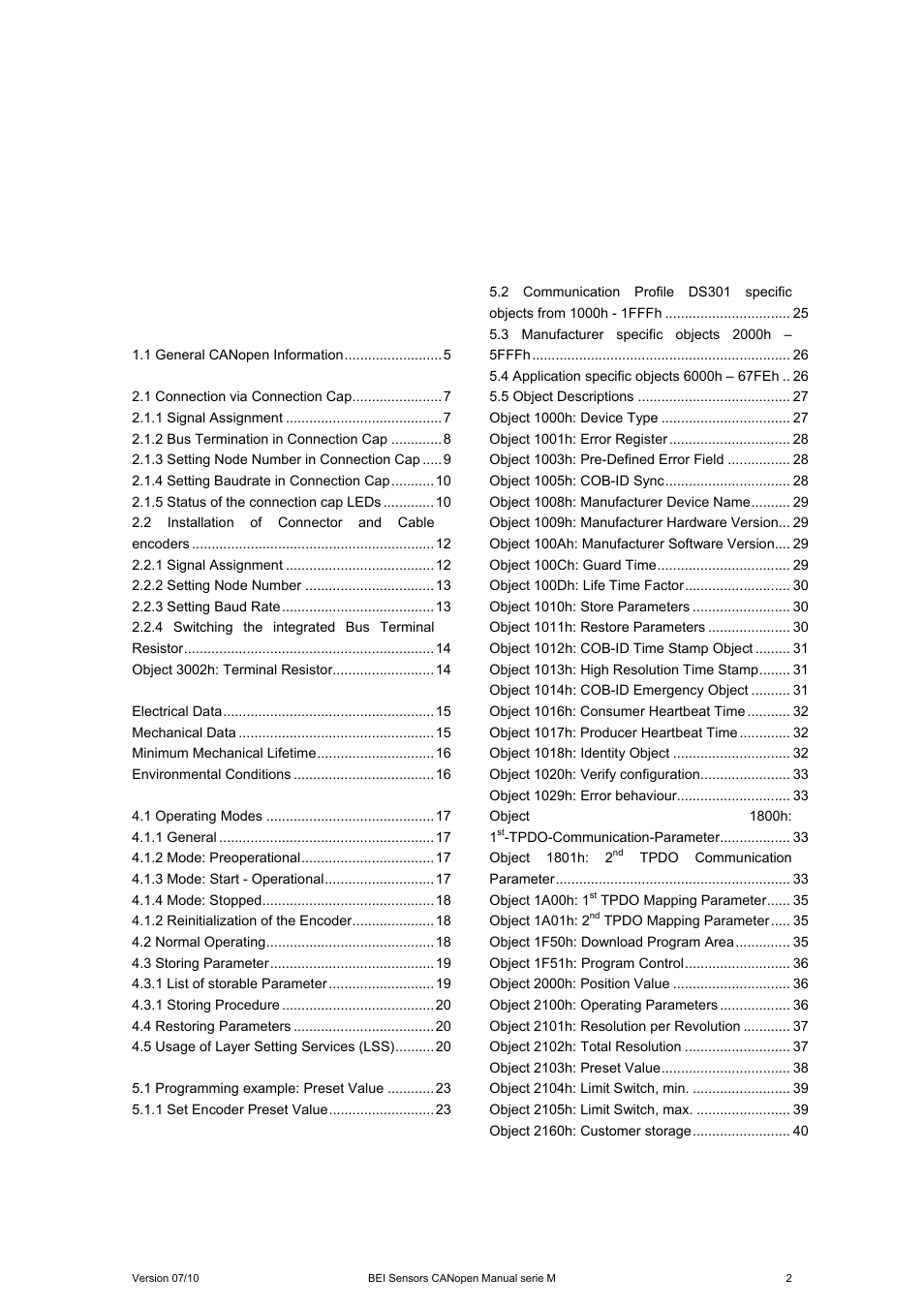 BEI Sensors MHK5 Absolute Hollow Shaft Encoder User Manual | Page 2 / 77