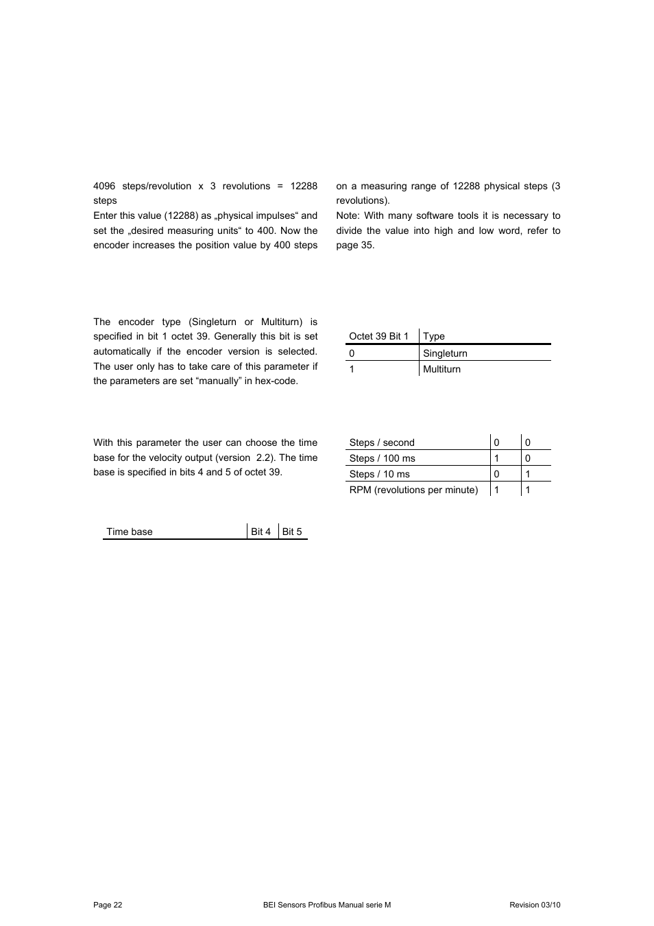 8 encoder type, 9 velocity time base | BEI Sensors MHK5 Absolute Hollow Shaft Encoder User Manual | Page 22 / 48