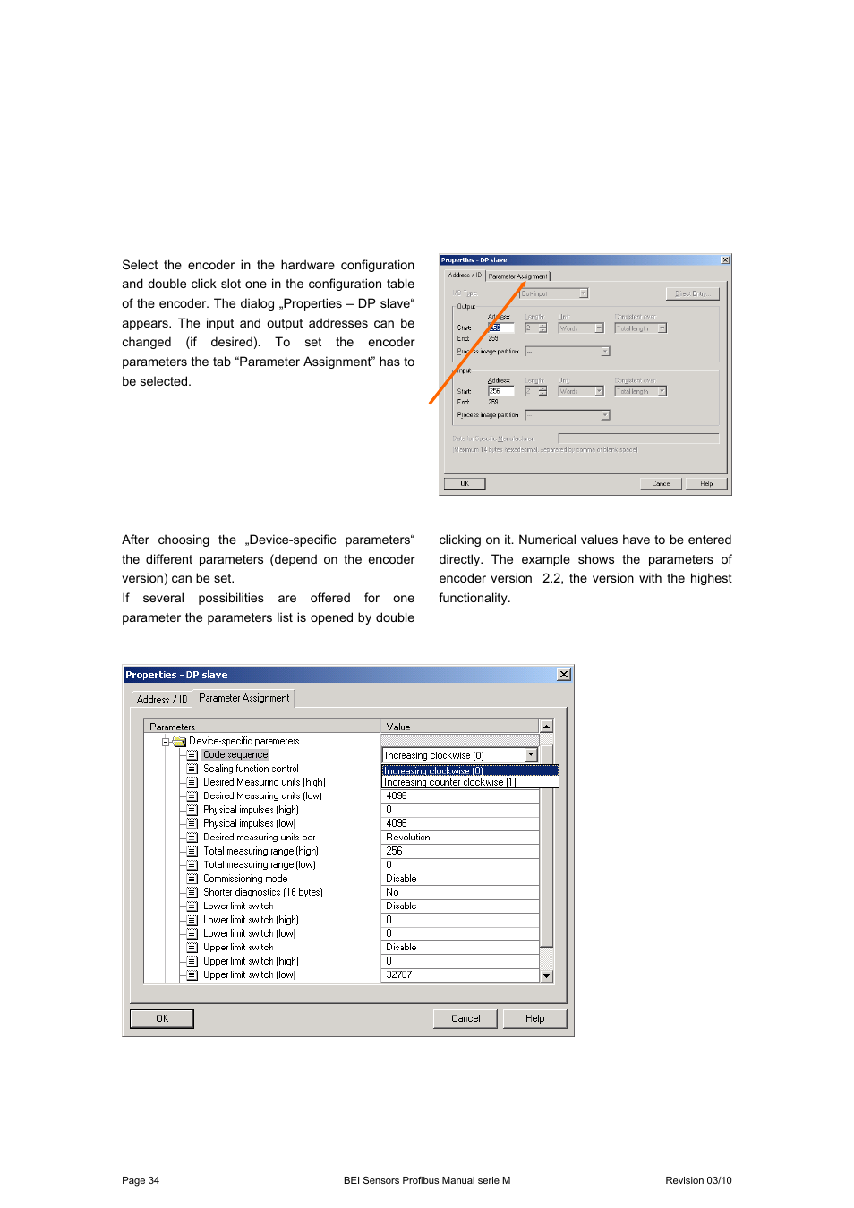 4 setting the parameters | BEI Sensors MHK5 Absolute Hollow Shaft Encoder User Manual | Page 34 / 48
